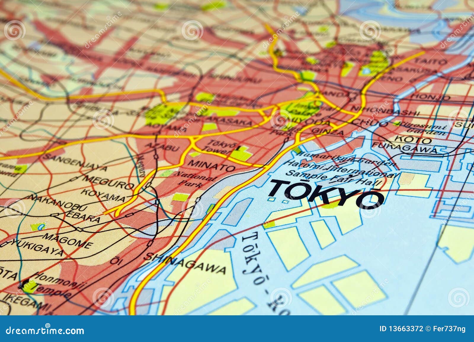Tokyo Map Stock Photography - Image: 13663372