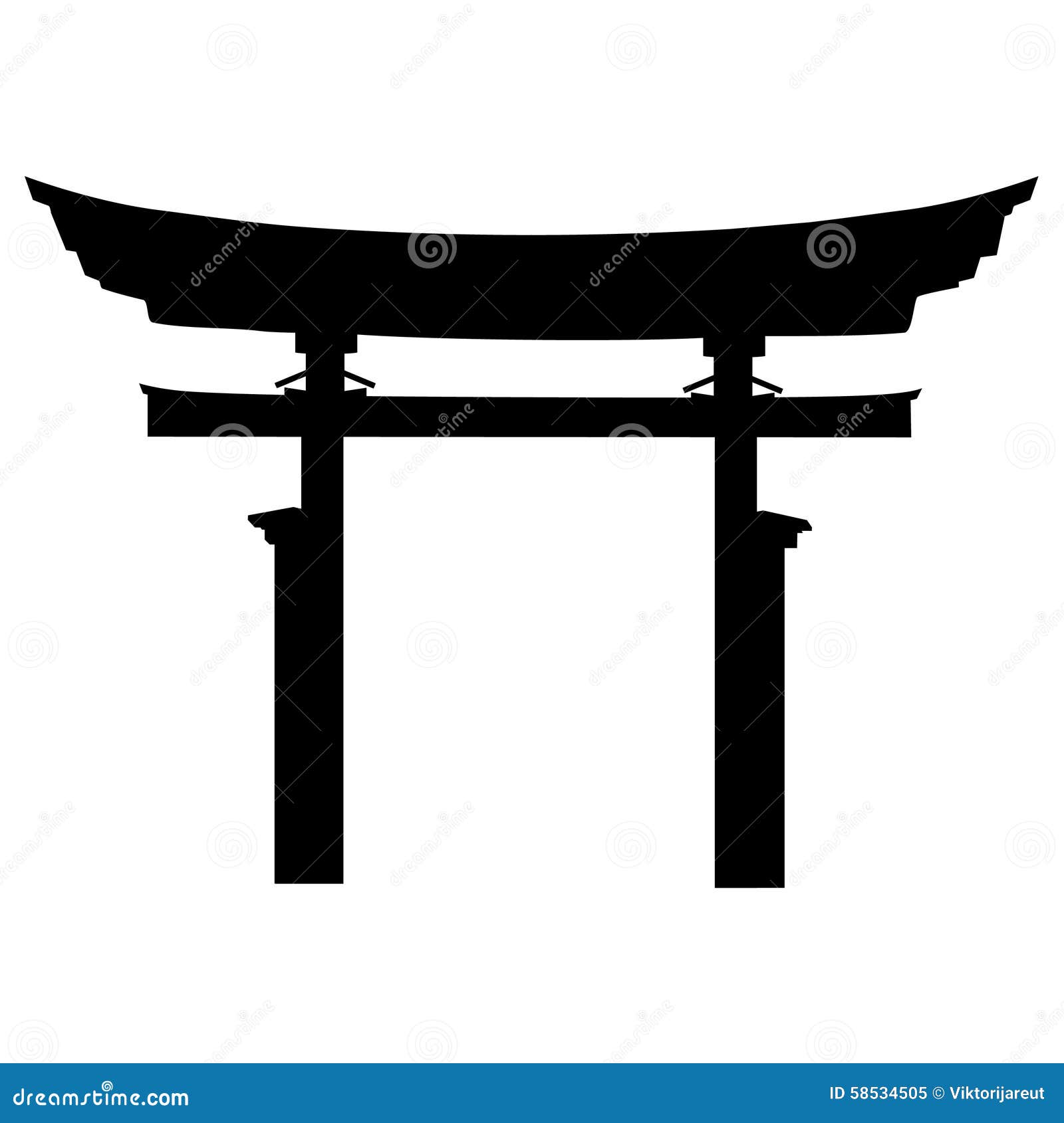 torii gate silhouette vector illustration black japanese japanese culture traditional culture 58534505
