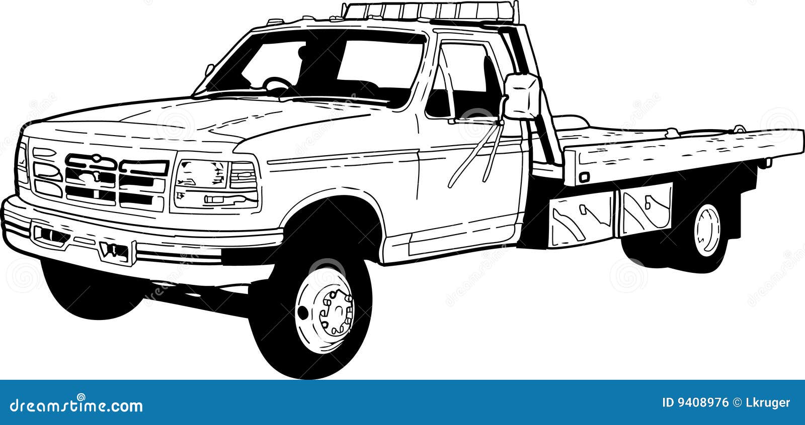 Flatbed Tow Truck Vector Clip Art