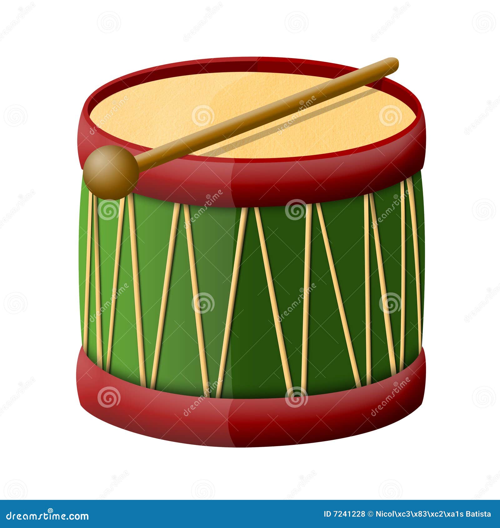 Toy Drum With A Drumsticks Royalty Free Stock Photos  Image: 7241228