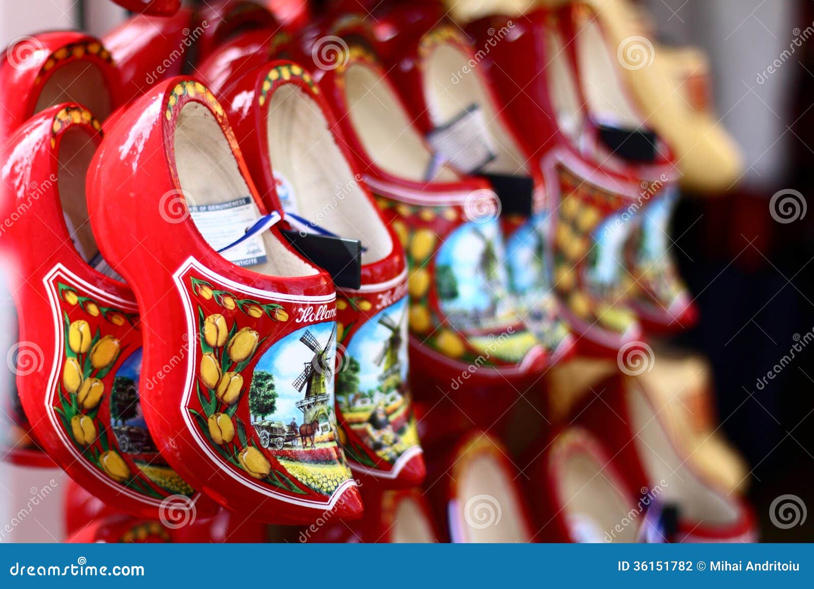 Wooden Shoes from Holland. Dutch wooden shoes or clogs from the