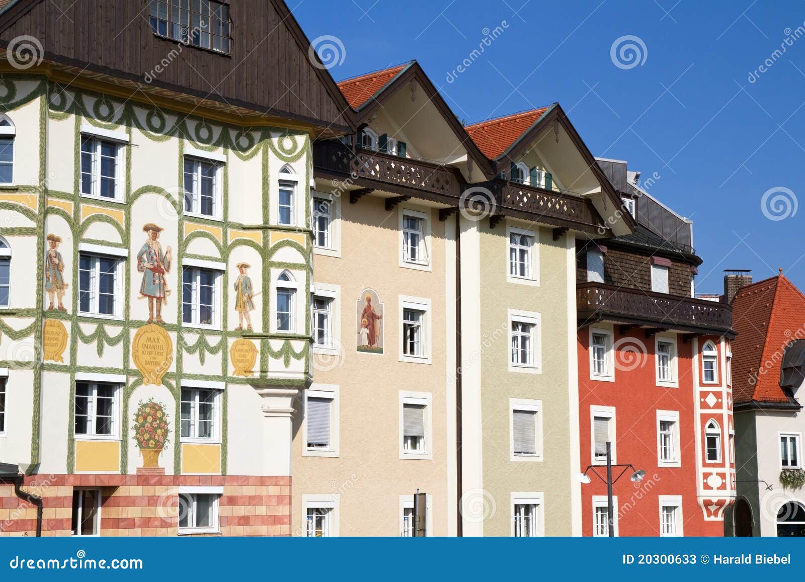 Traditional Houses In Southern Bavaria, Germany Stock Photos Image