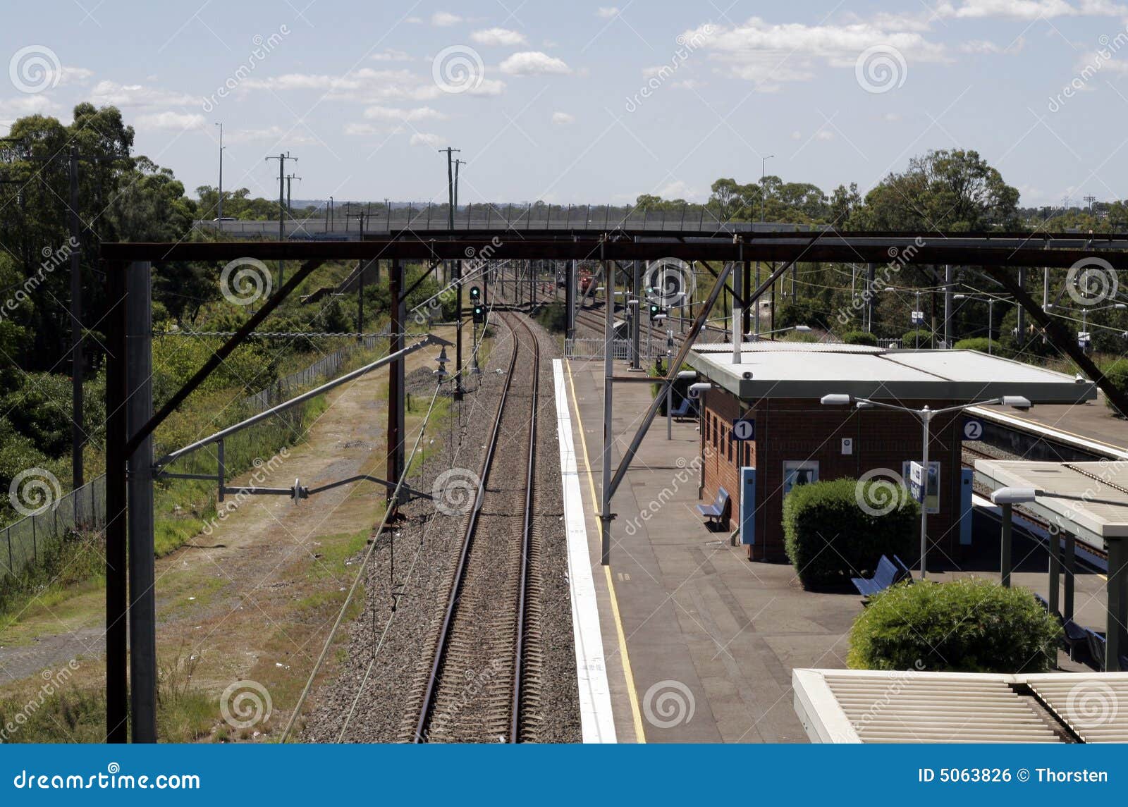 Empty Train Station In The Far Western Suburbs Of Sydney, Australia.