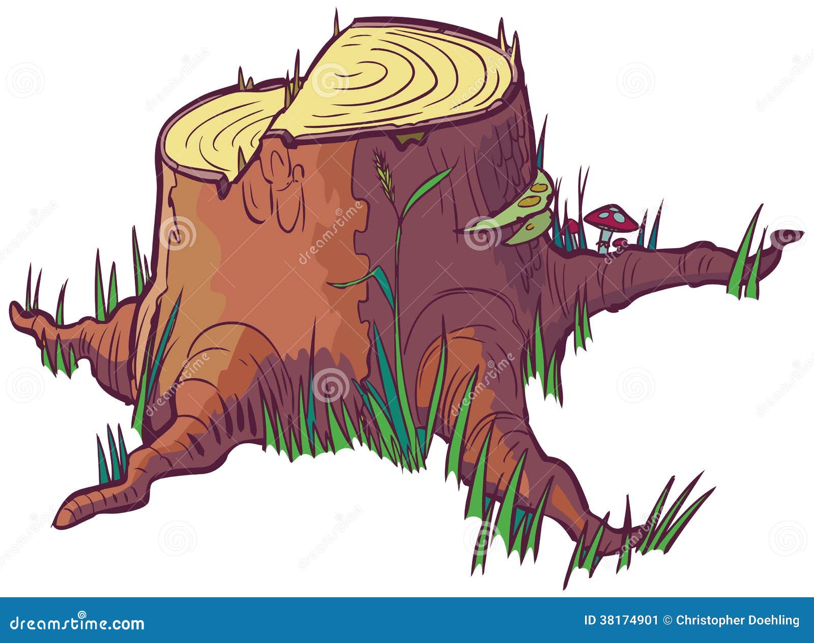 Tree Stump Vector Cartoon Clip Art Stock Image - Image: 38174901