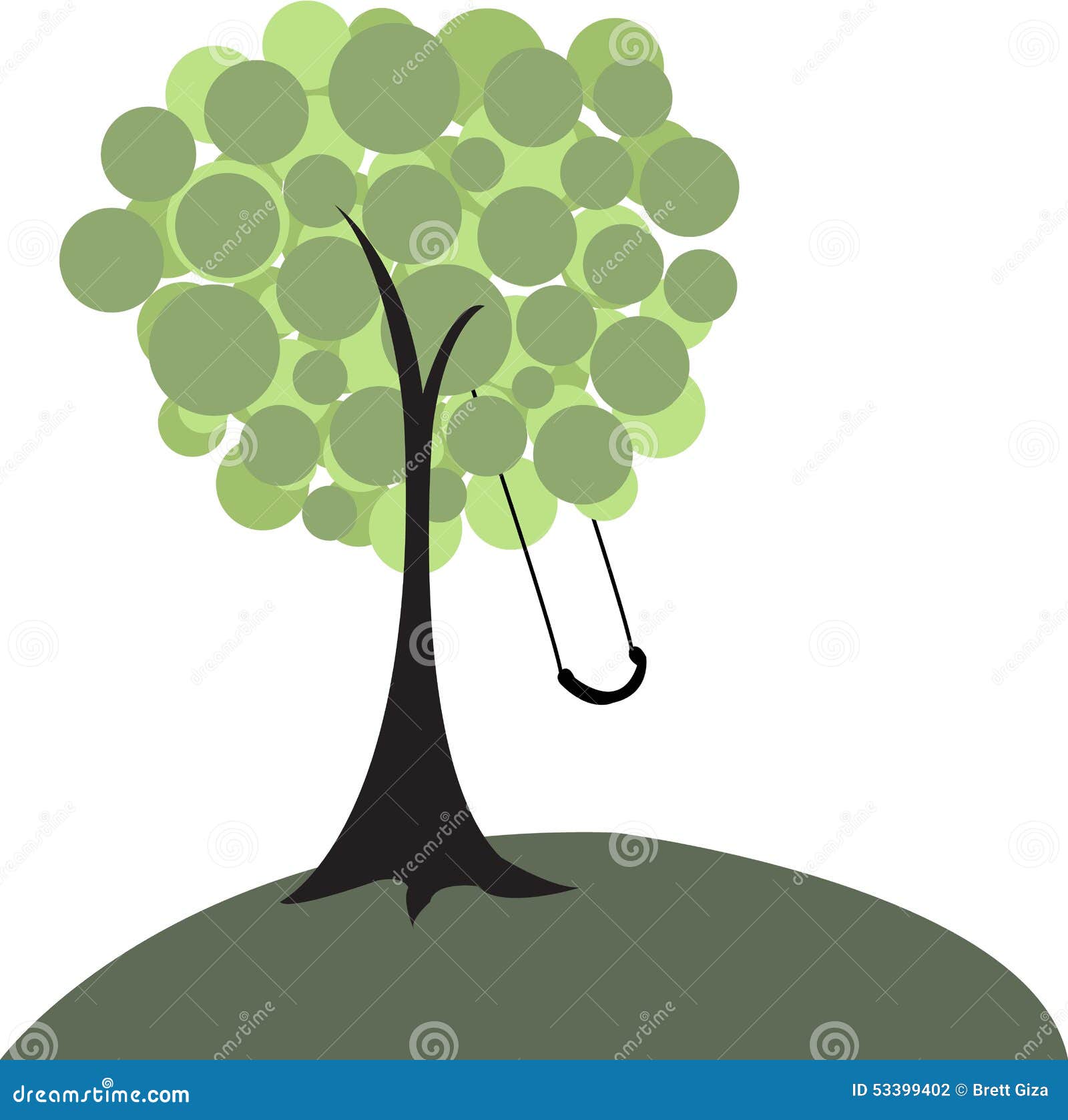 Tree Swing Stock Vector - Image: 53399402