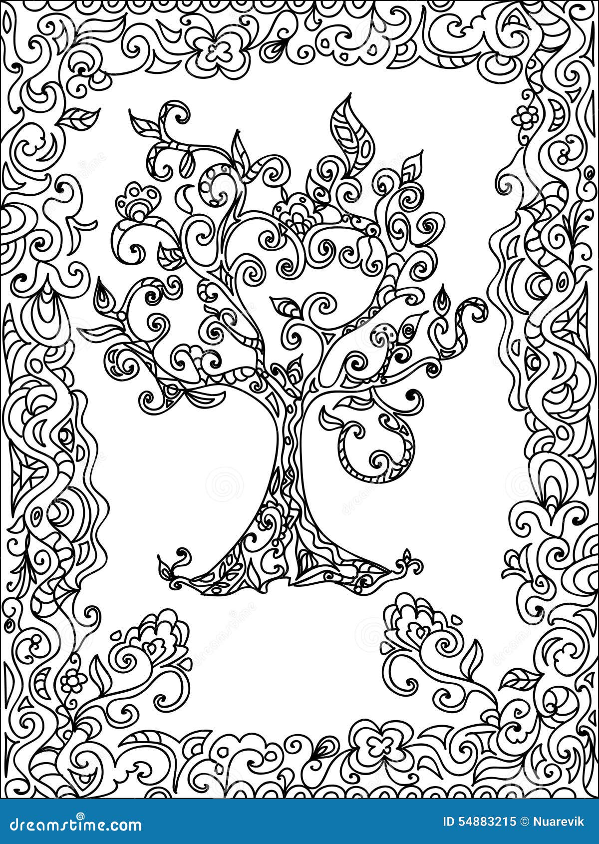 zentangle coloring pages trees - photo #8