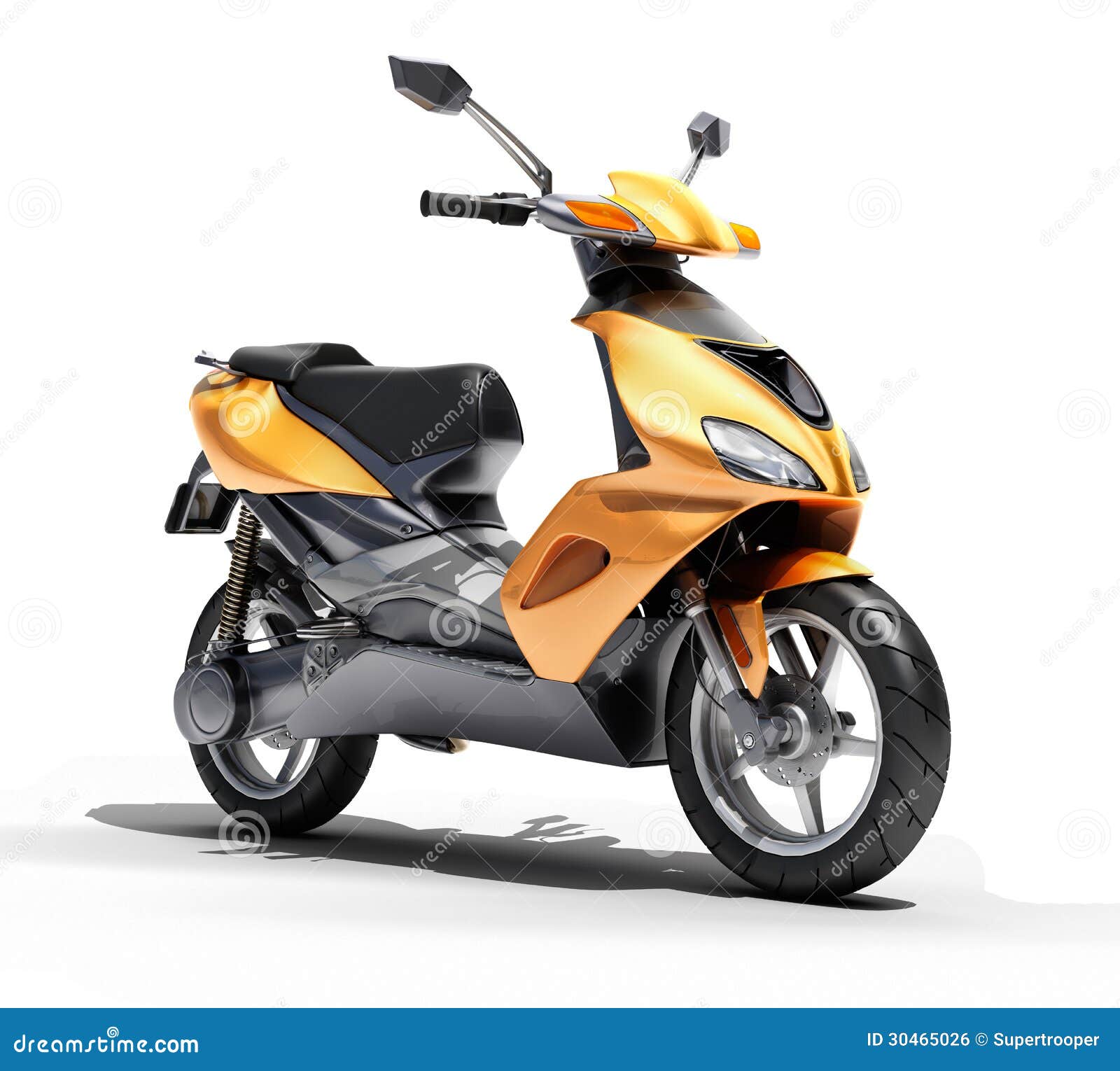 Trendy Orange Scooter Close Up Royalty Free Stock Image - Image: 30465026