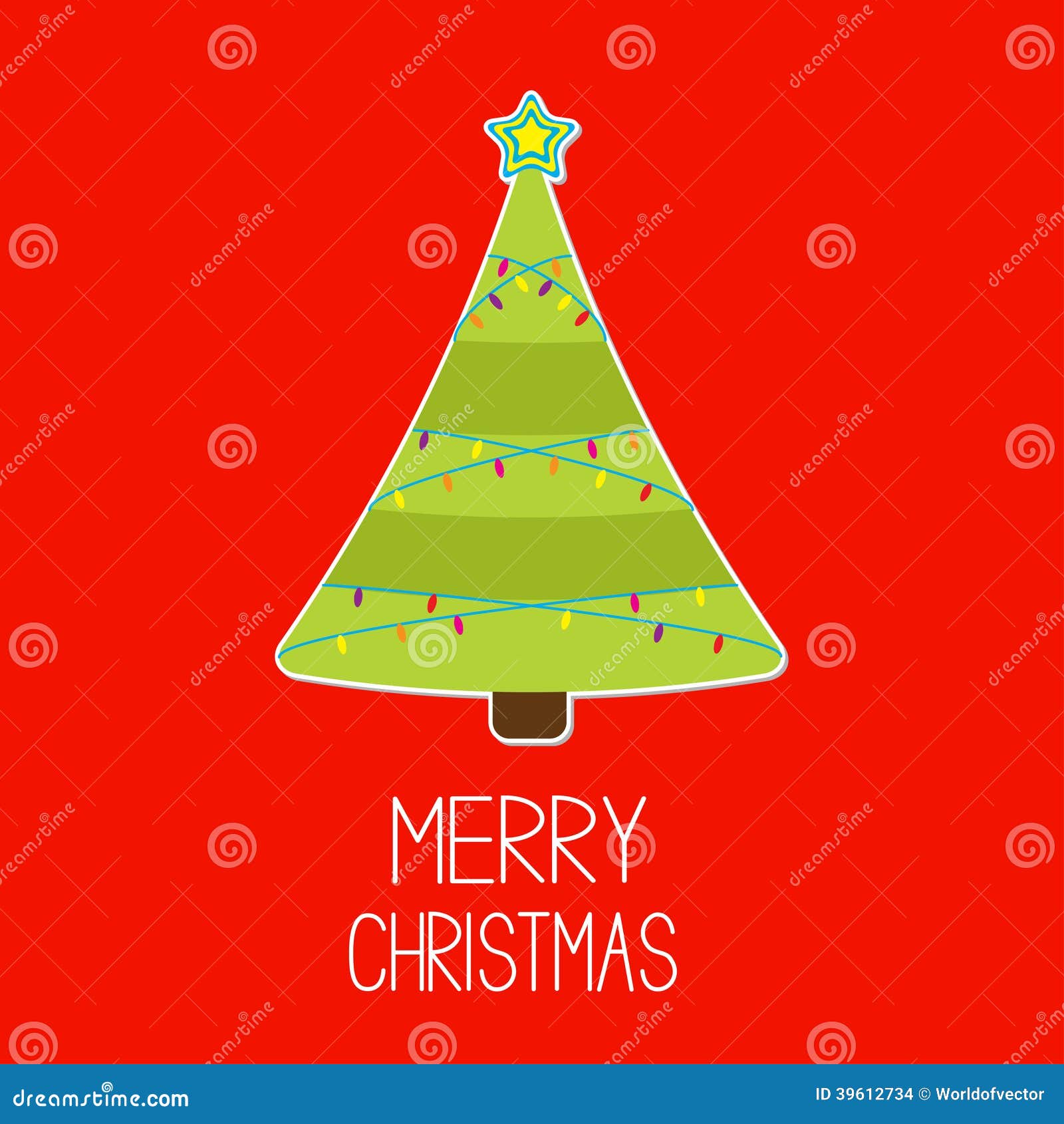 triangle christmas tree with lights merry christm stock triangle christmas tree with lights merry christm stock