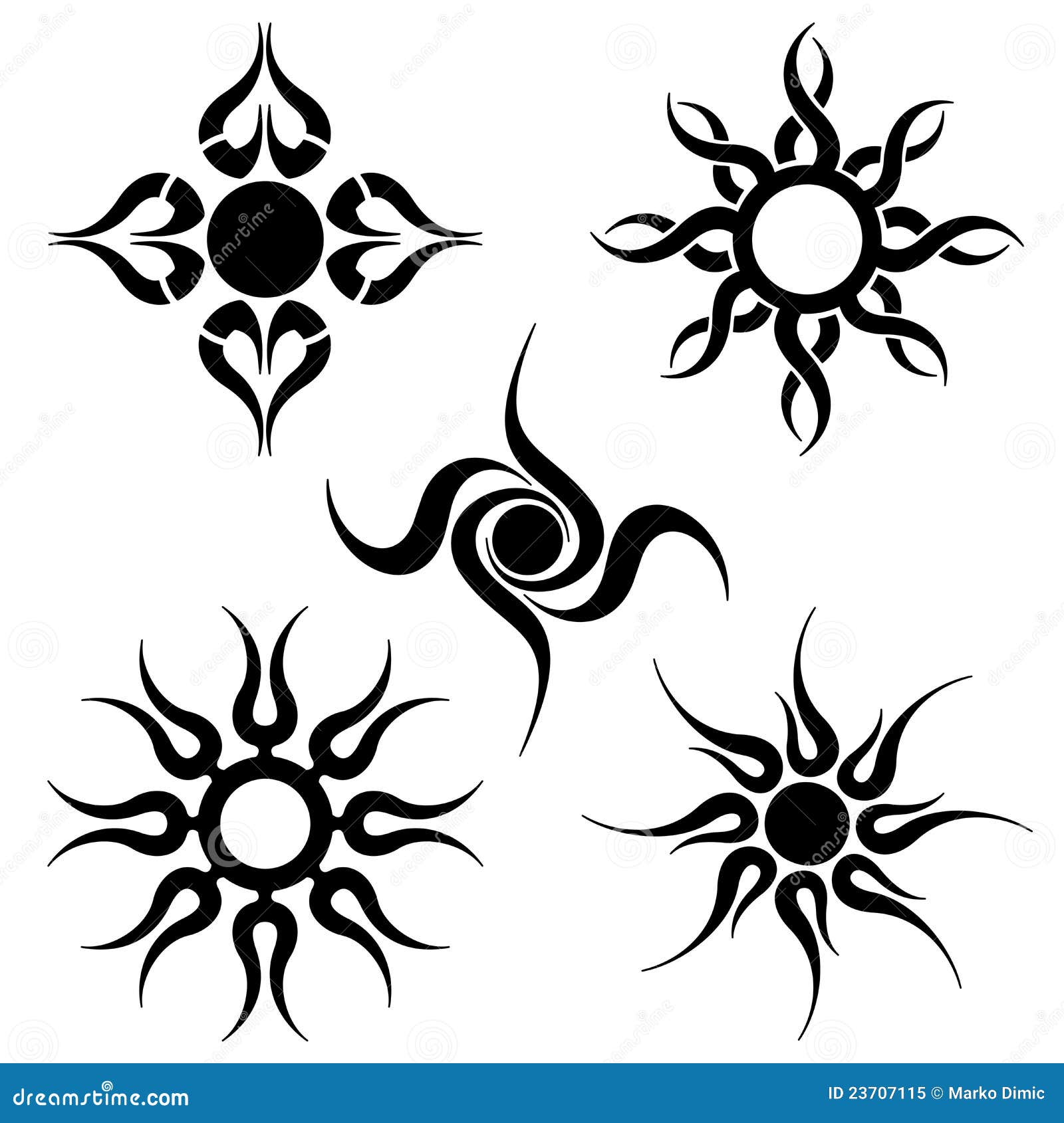 Tribal Sun Tattoo's Royalty Free Stock Photo - Image: 23707115