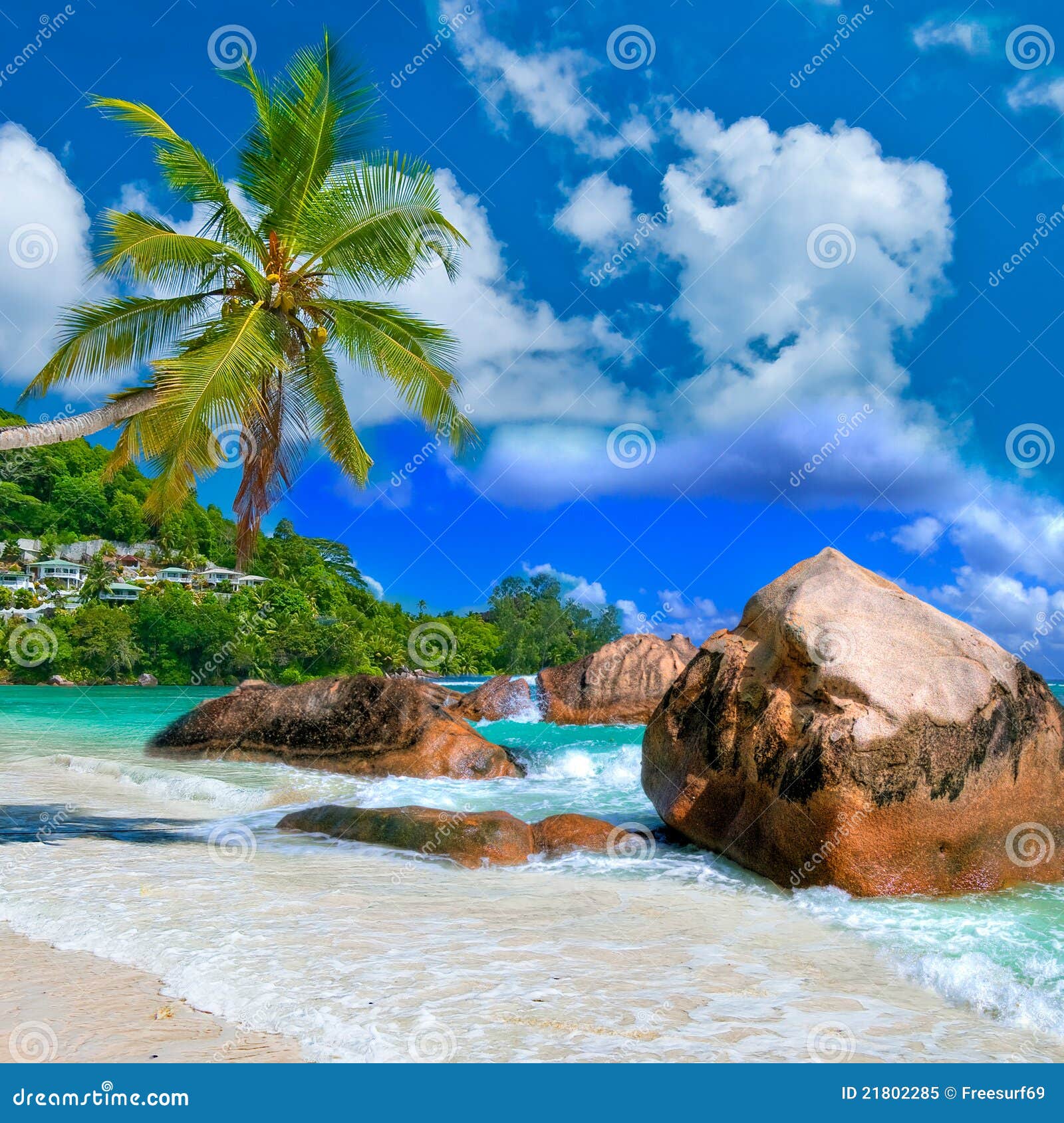 Idyllic tropical scenery - beautiful Seychelles.