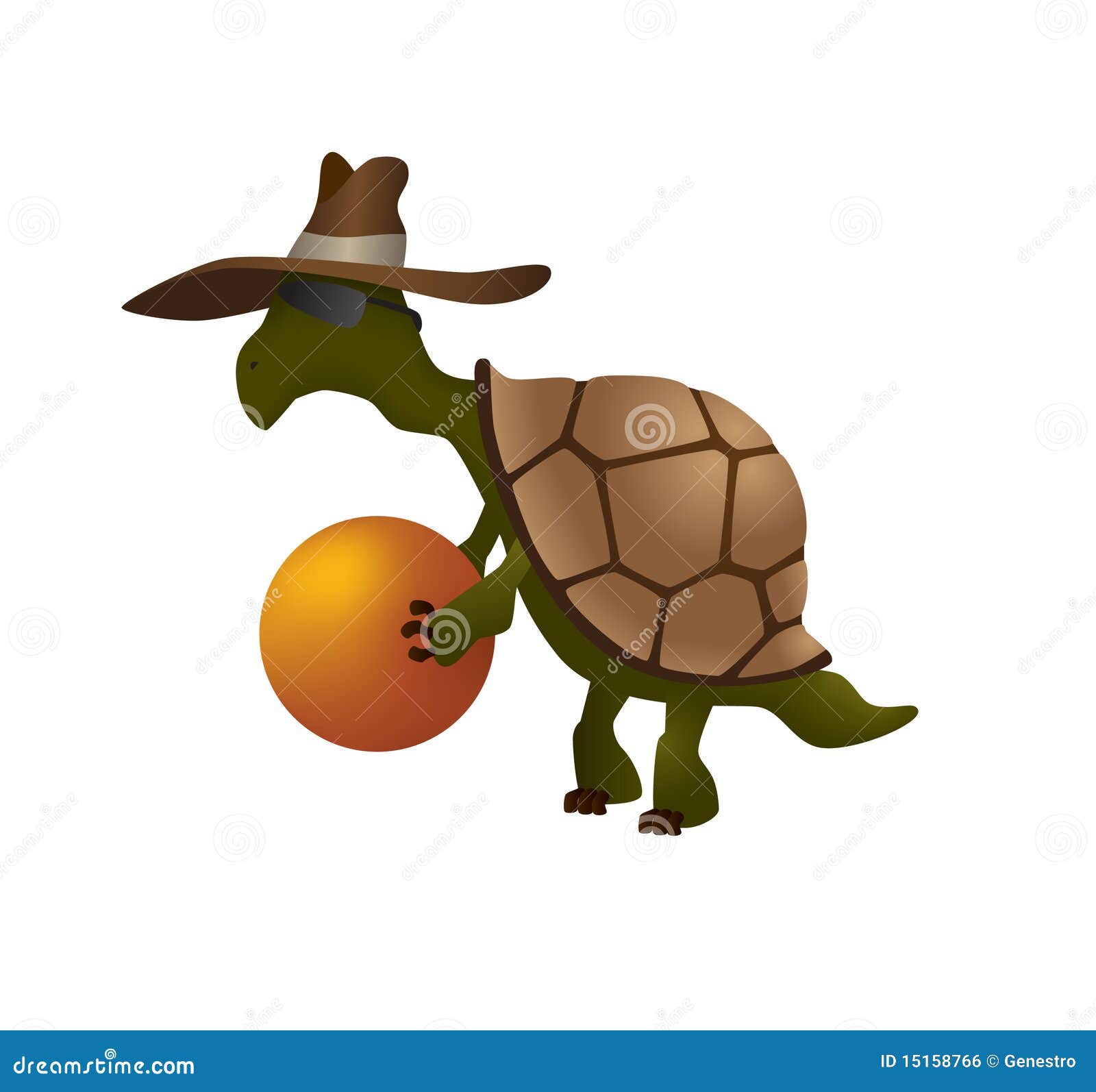 Turtle In Hat Royalty Free Stock Image - Image: 15158766