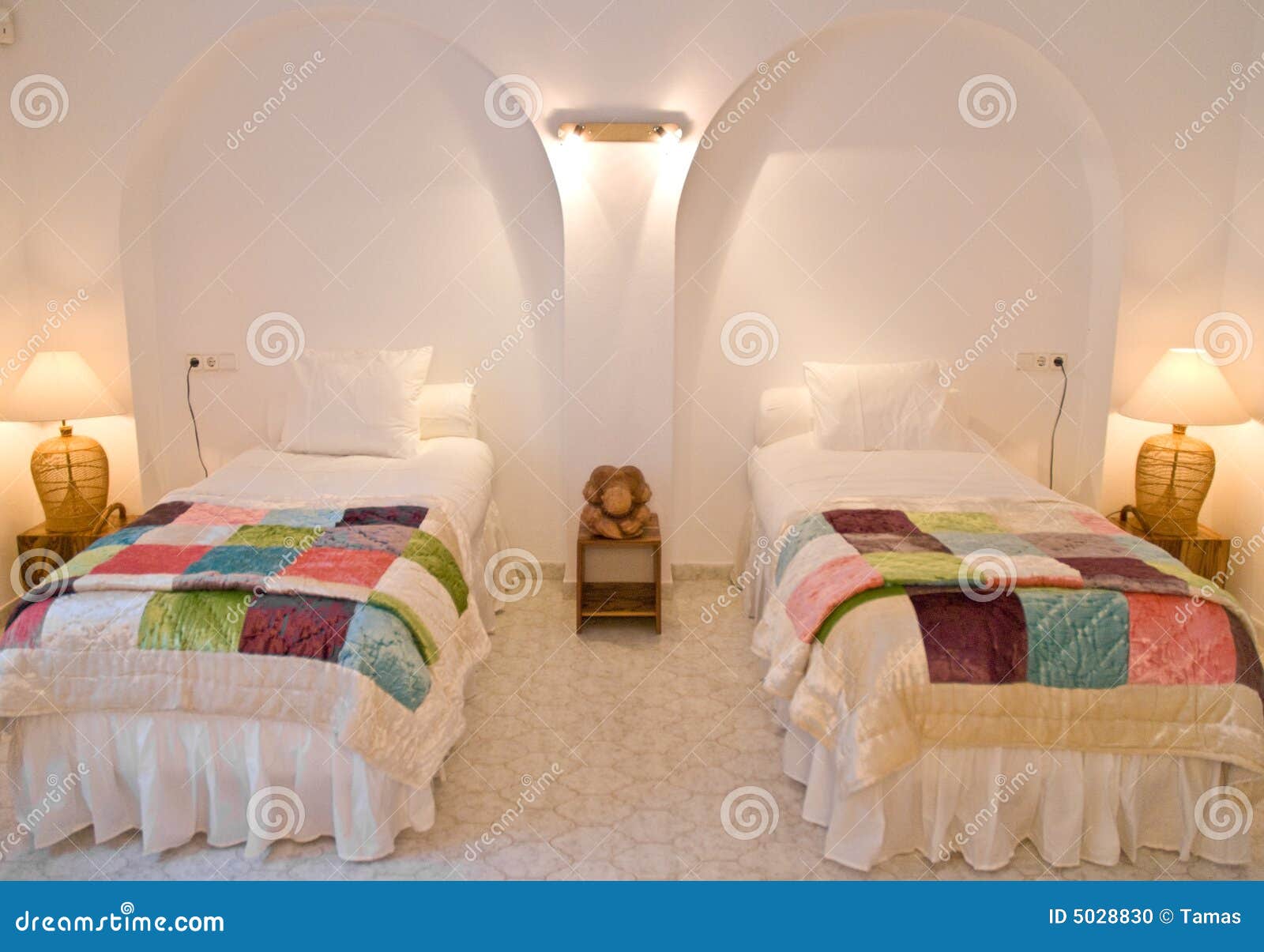 Twin Bedroom Interior Stock Photo - Image: 5028830