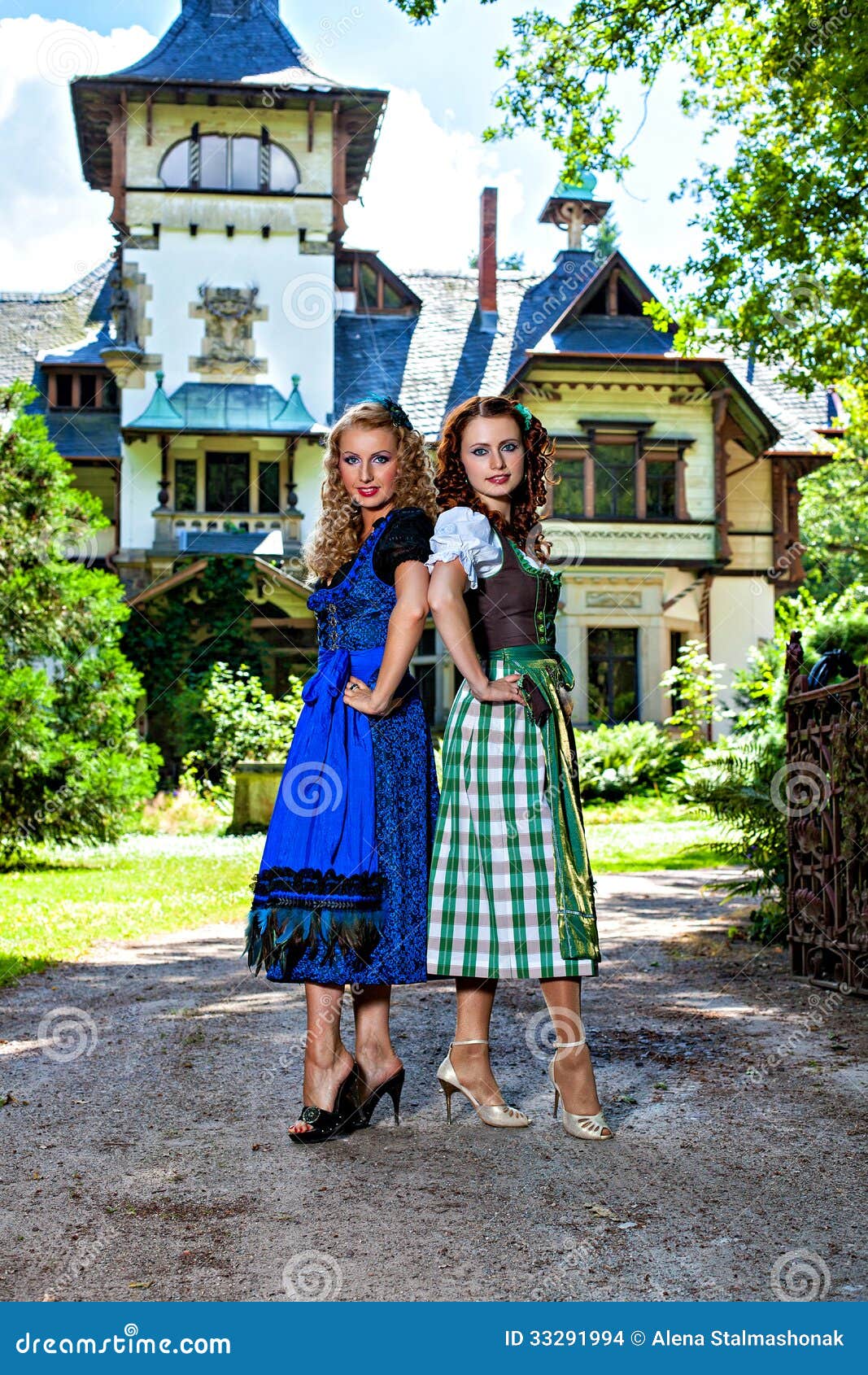 Two Beautiful Girls In Oktoberfest Dirndl Stock Images Image 33291994