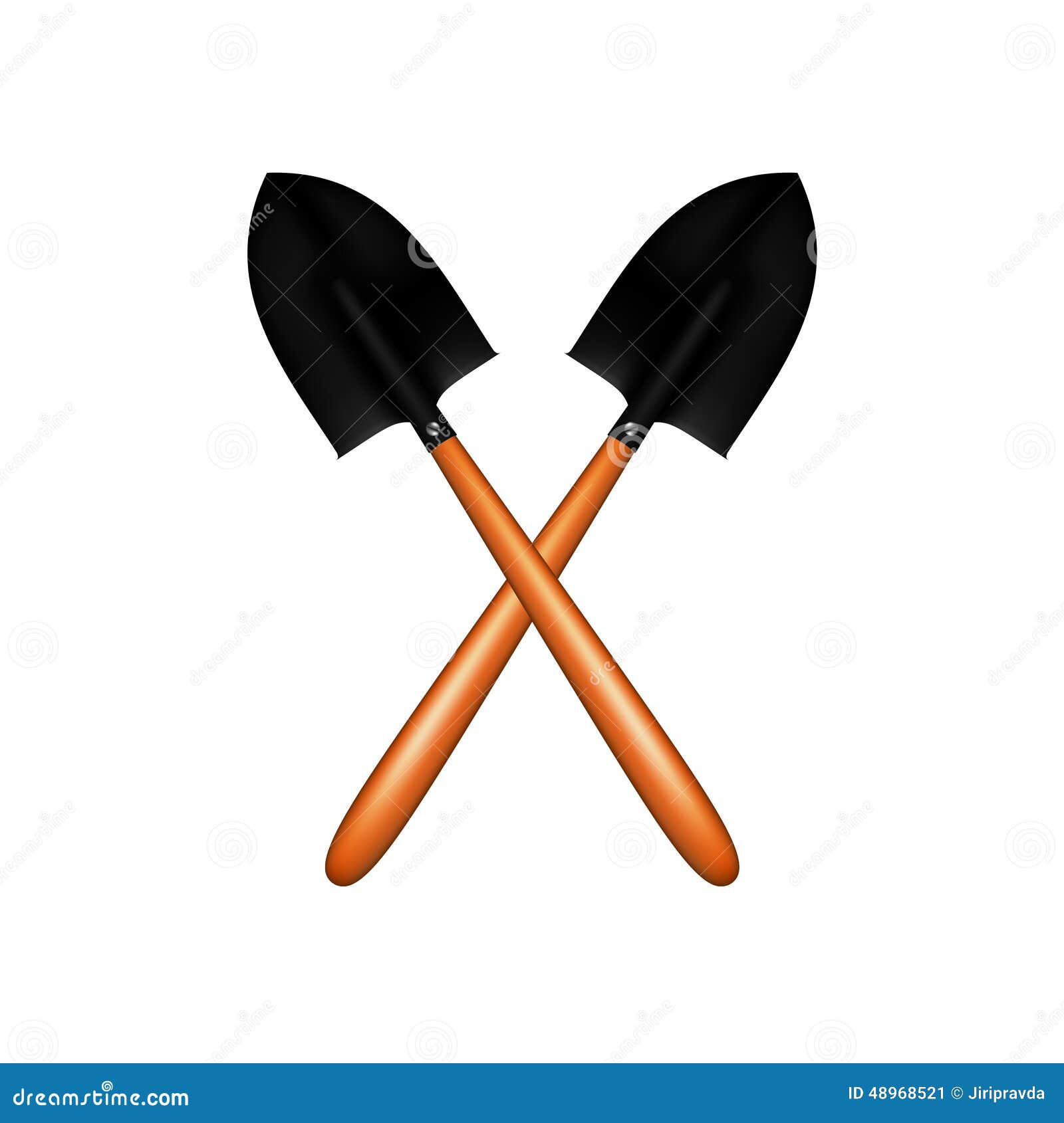Two Crossed Garden Shovels Stock Vector Image 48968521