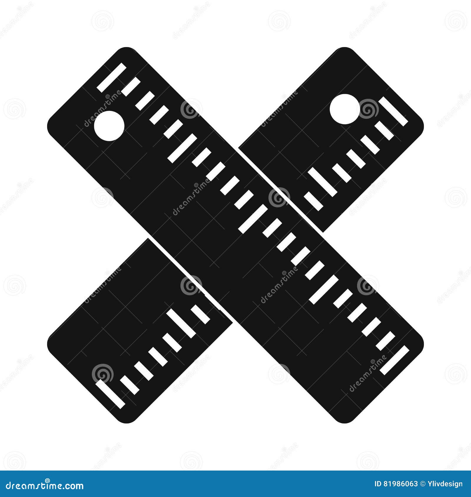 Two Crossed Rulers Line Icon Ruler Symbol Outline Style Pictogram On