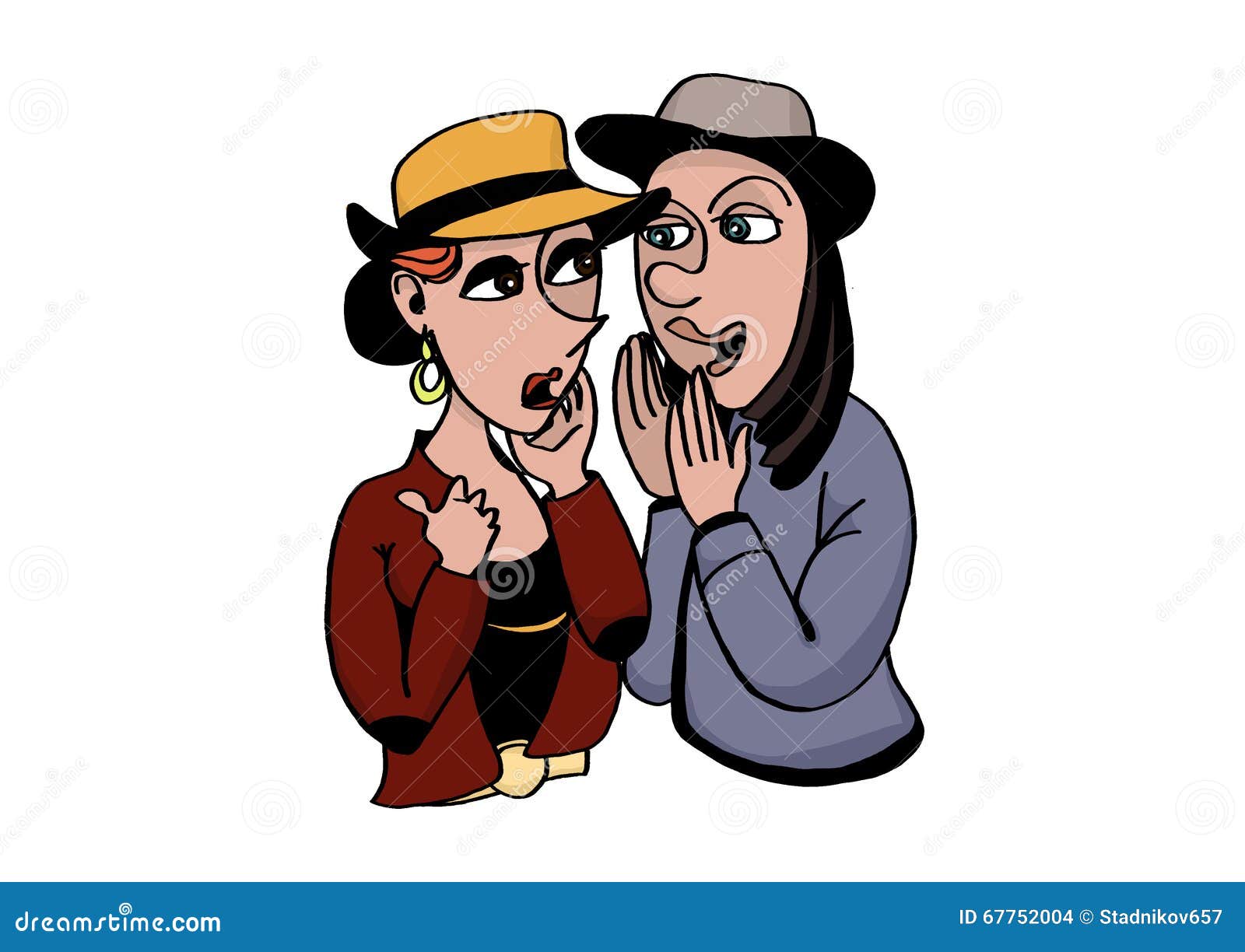 Two Girls Gossip Stock Illustration - Image: 67752004