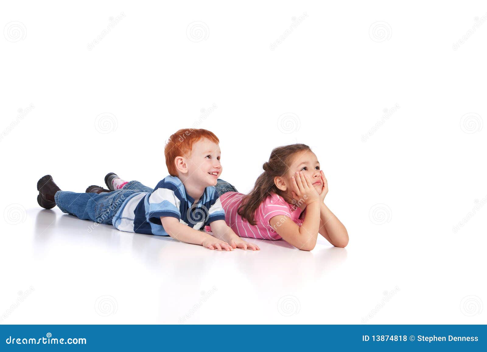 Two Kids Lying On Floor Royalty Free Stock Photos - Image ...