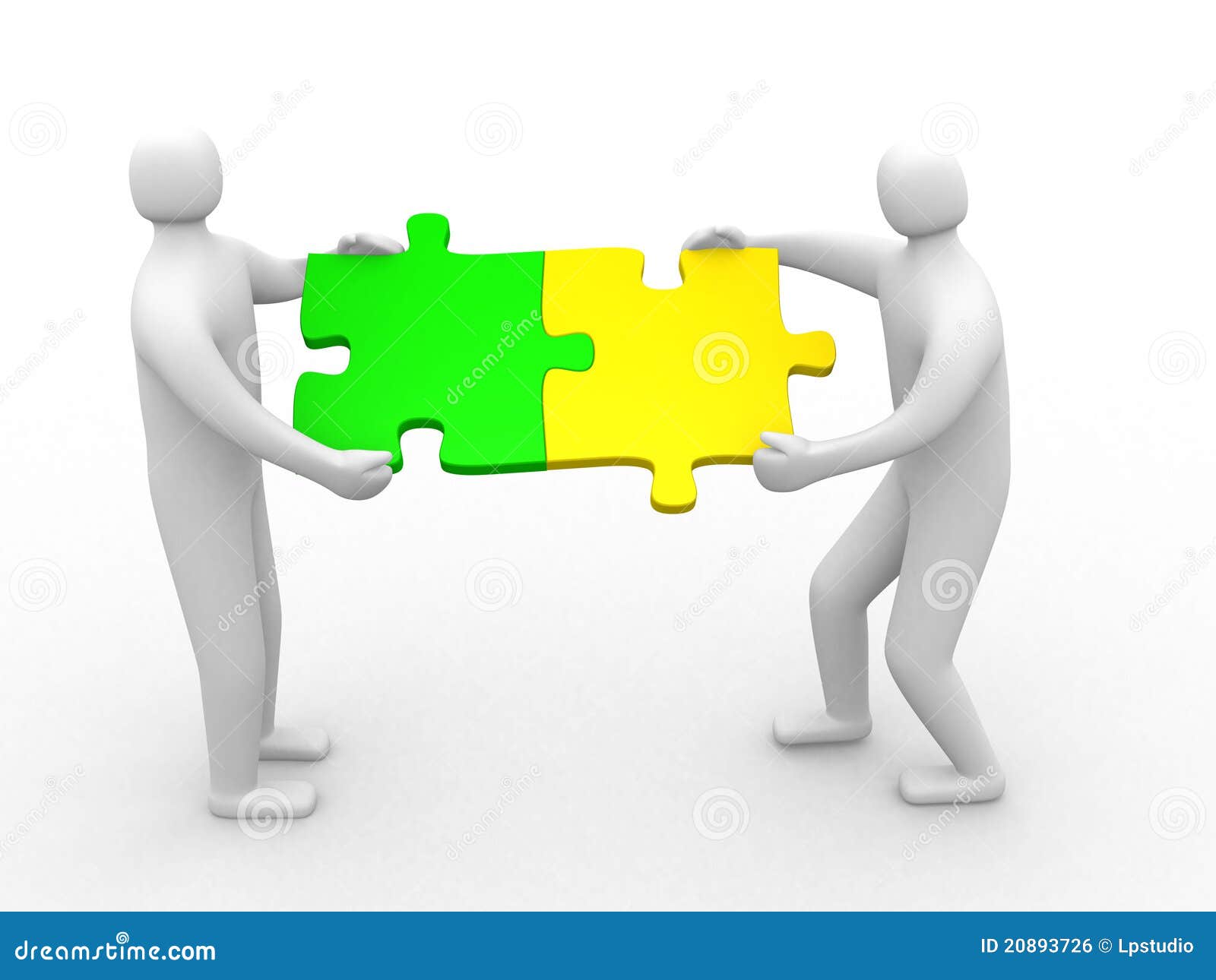 Two Person Matching Puzzle Pieces Royalty Free Stock Image 