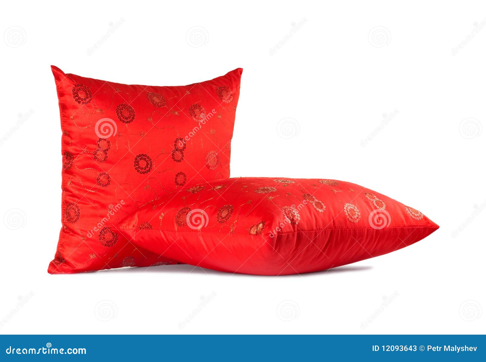Two Red Decorative Pillows With Pattern Stock Photos - Image: 12093643