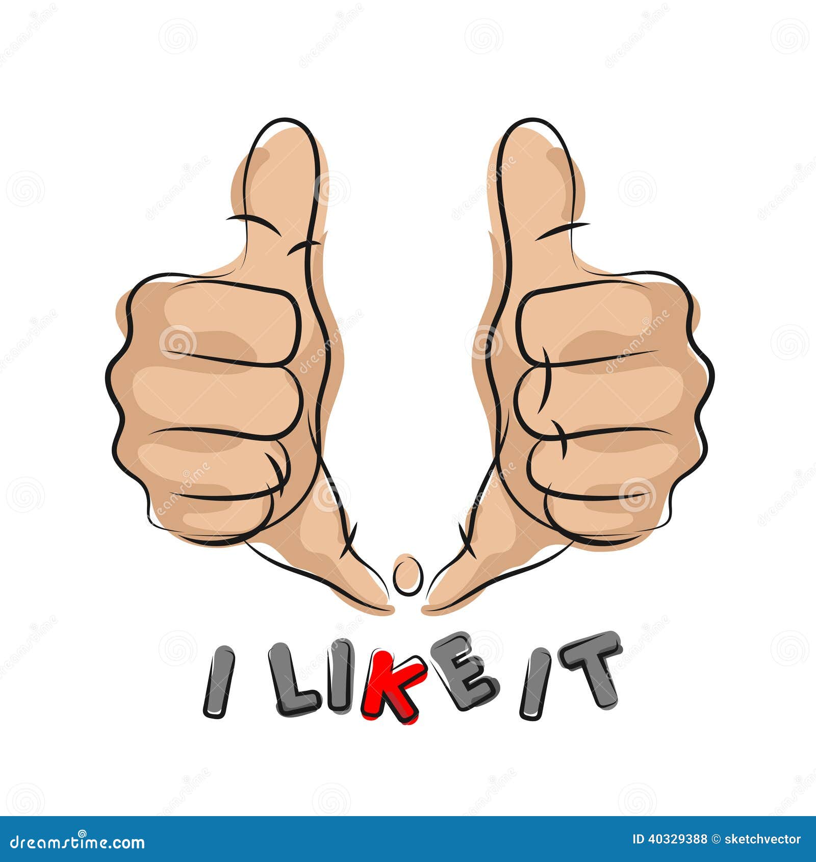 Two Thumbs Up Stock Vector - Image: 40329388