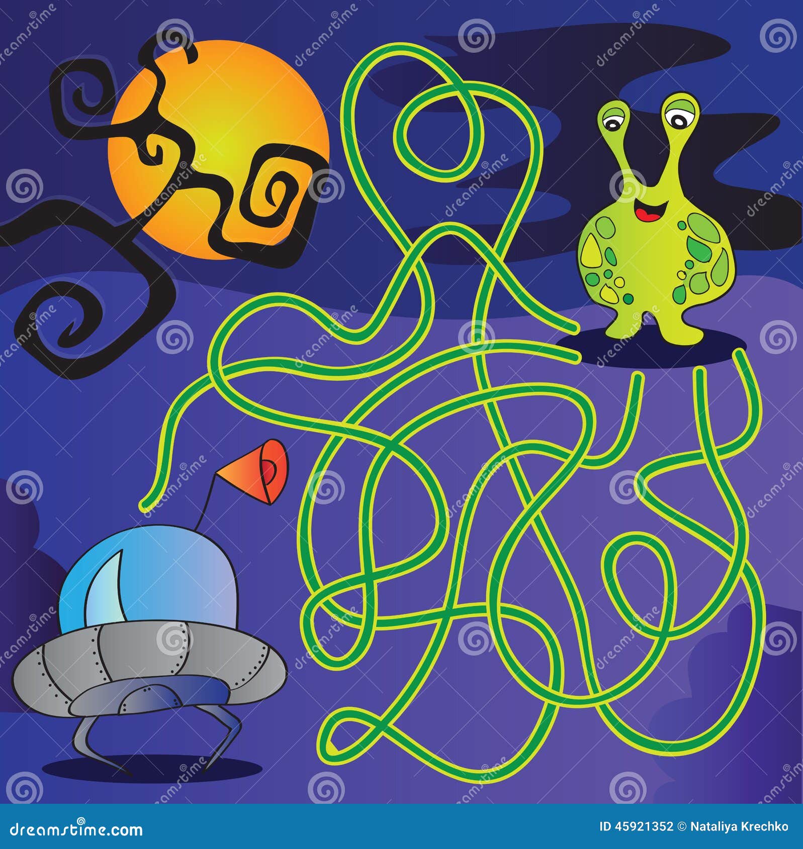 ufo monster maze vector illustration stock vector ufo christmas ornaments