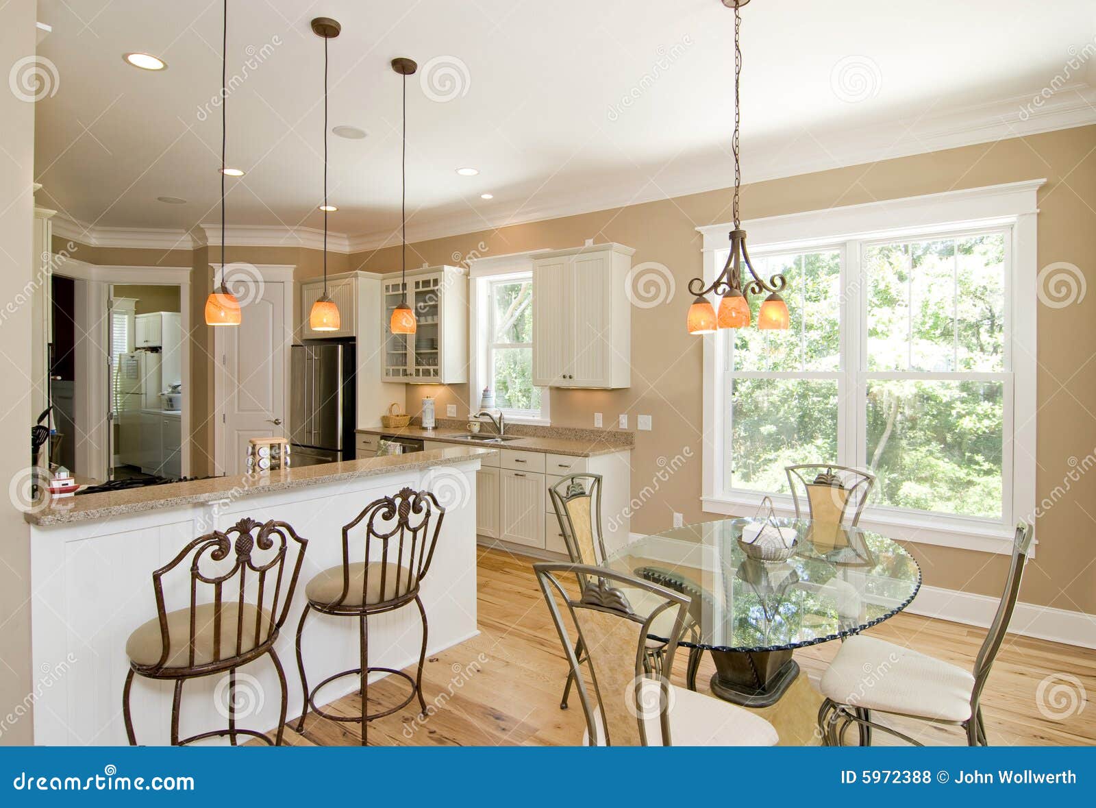 Upscale Kitchen And Dining Room Royalty Free Stock Photos - Image 