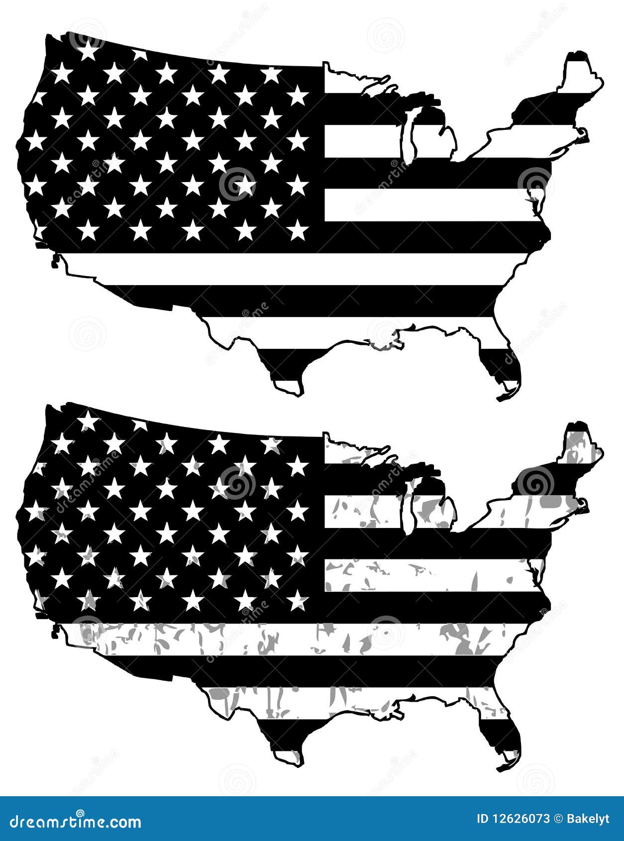 usa flag clipart black and white - photo #48