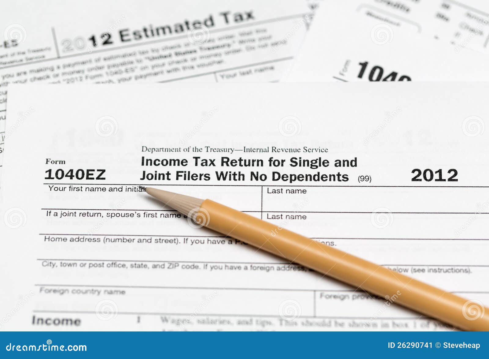 2012 Tax Forms 1040 Ez http://www.dreamstime.com/stock-image-usa-tax