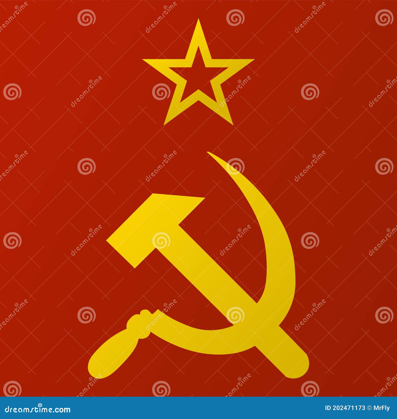 Ussr Red Soviet Union Flag With Yellow Hammer And Sickle Vector