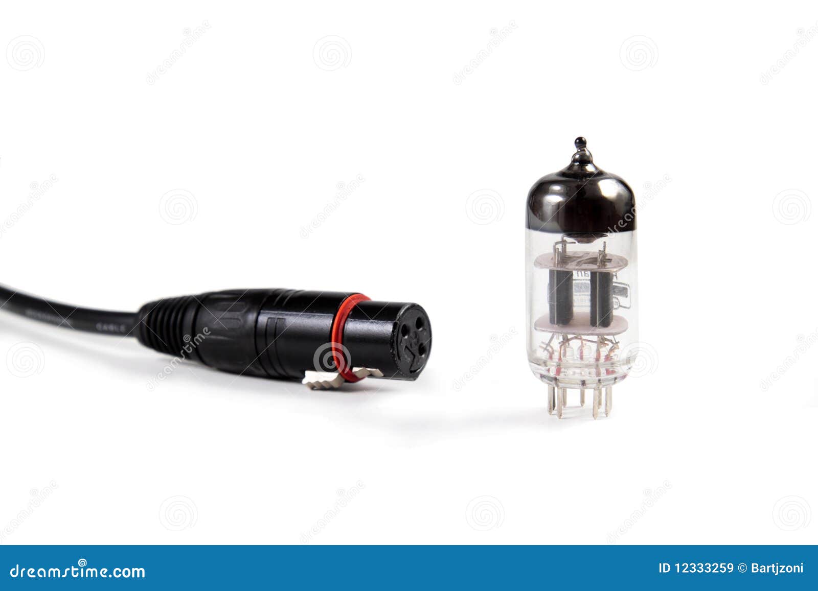 Royalty Free Stock Images: Vacuum Tube with Audio Cable