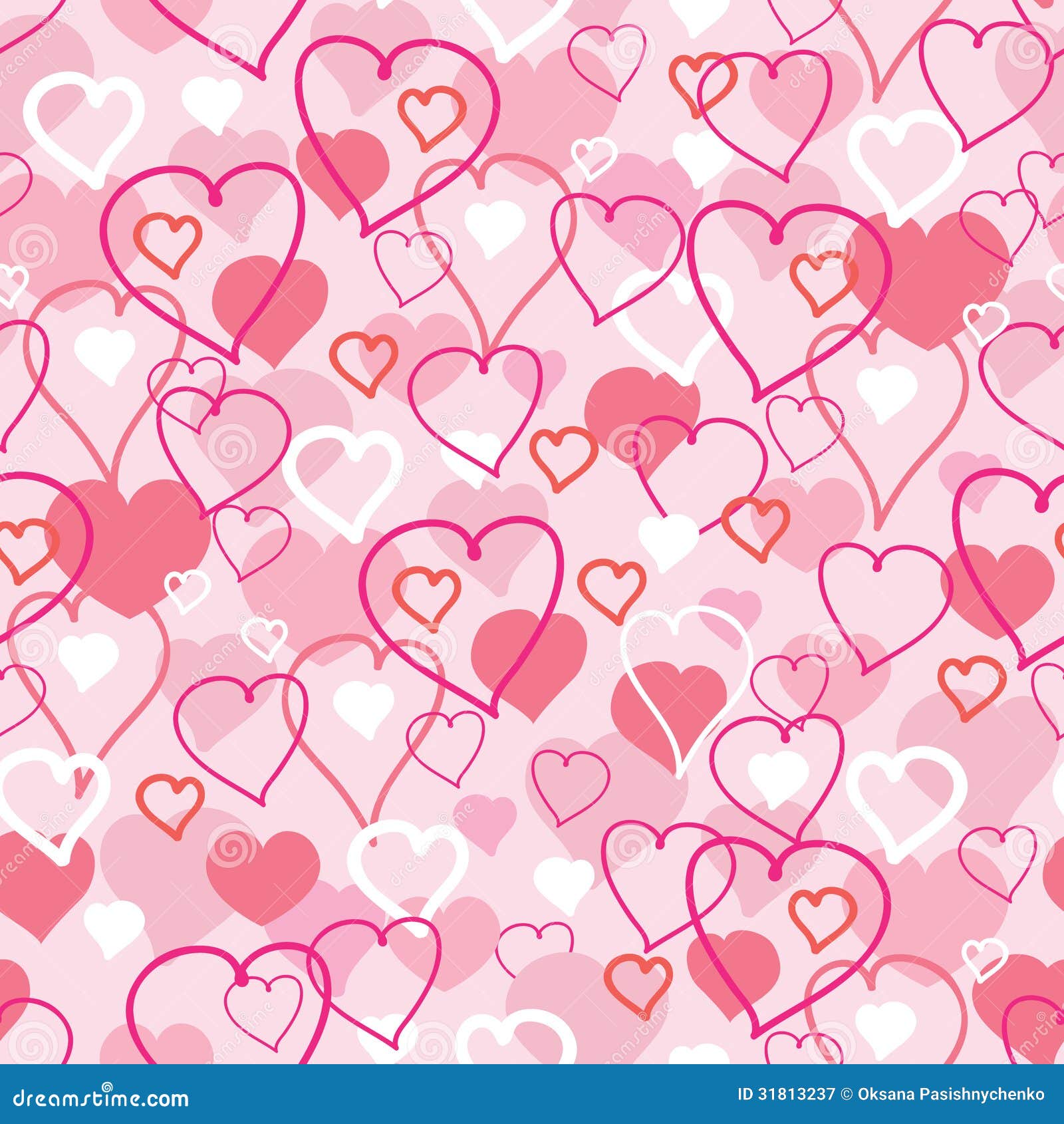 Valentine's Day Hearts Seamless Pattern Background Royalty Free Stock ...