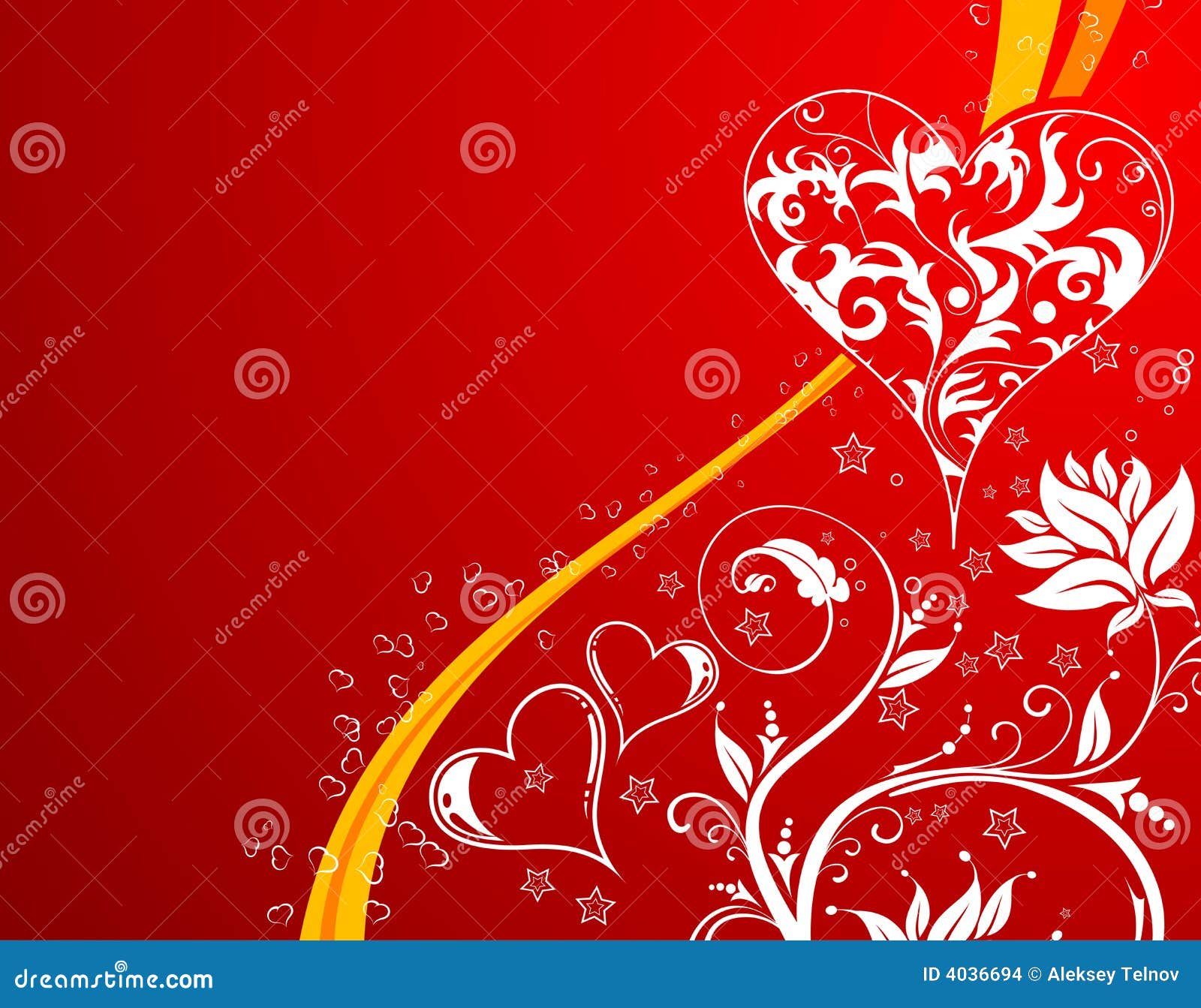 Valentines Day Background With Hearts And Flowers Stock Images - Image ...