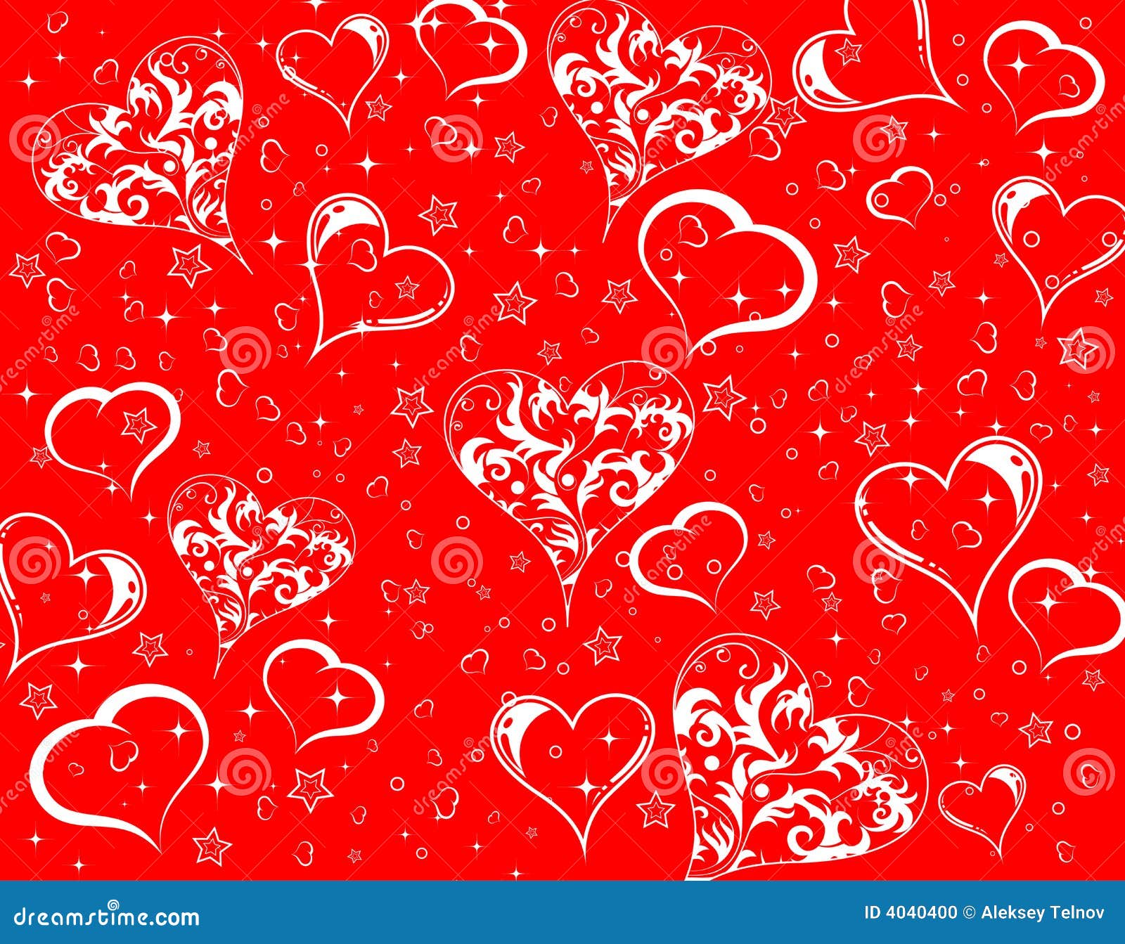 Valentines Day Background With Hearts And Flowers Stock Photo - Image ...