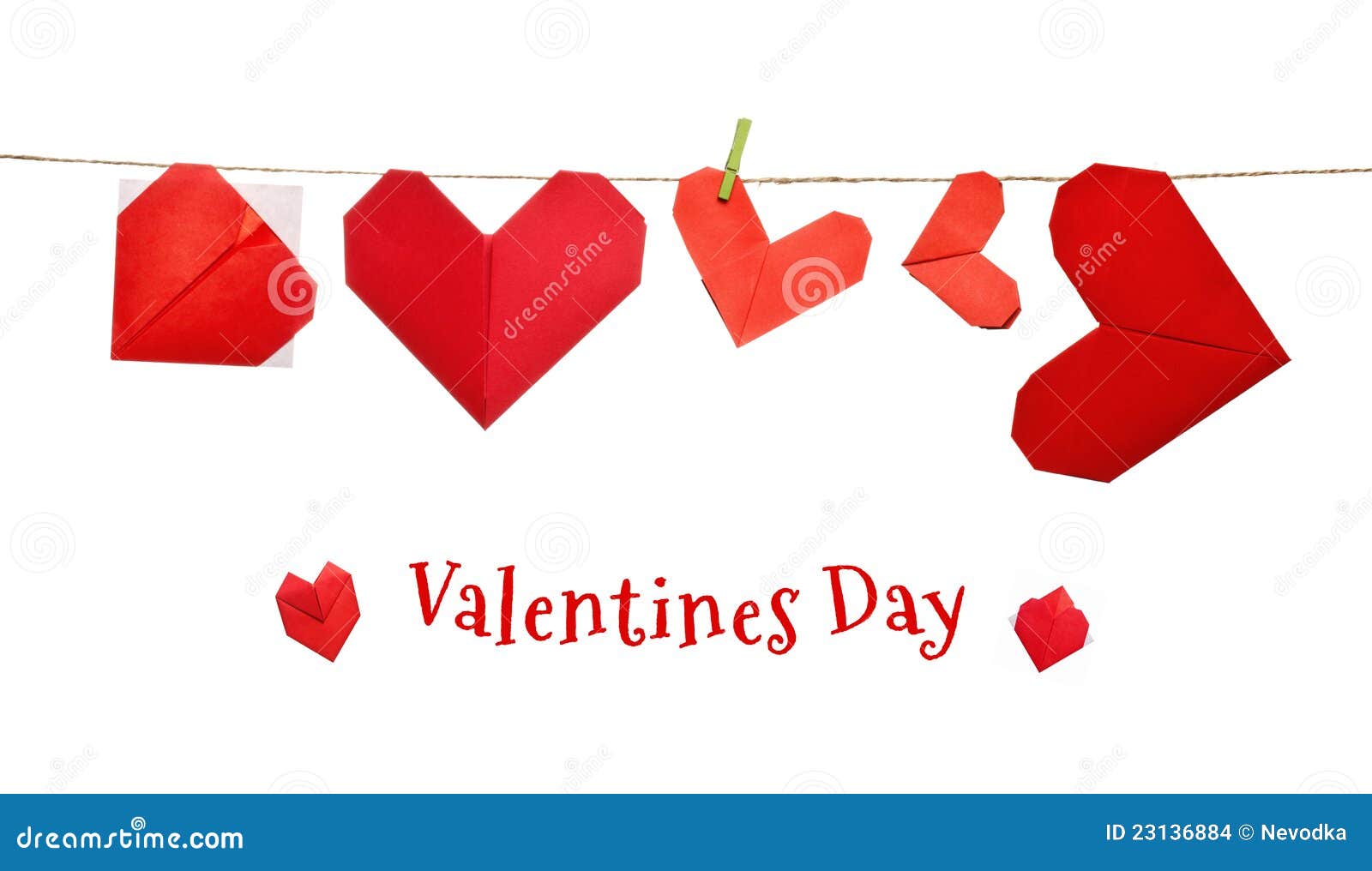 Valentines Day Origami Hearts Stock Images - Image: 23136884