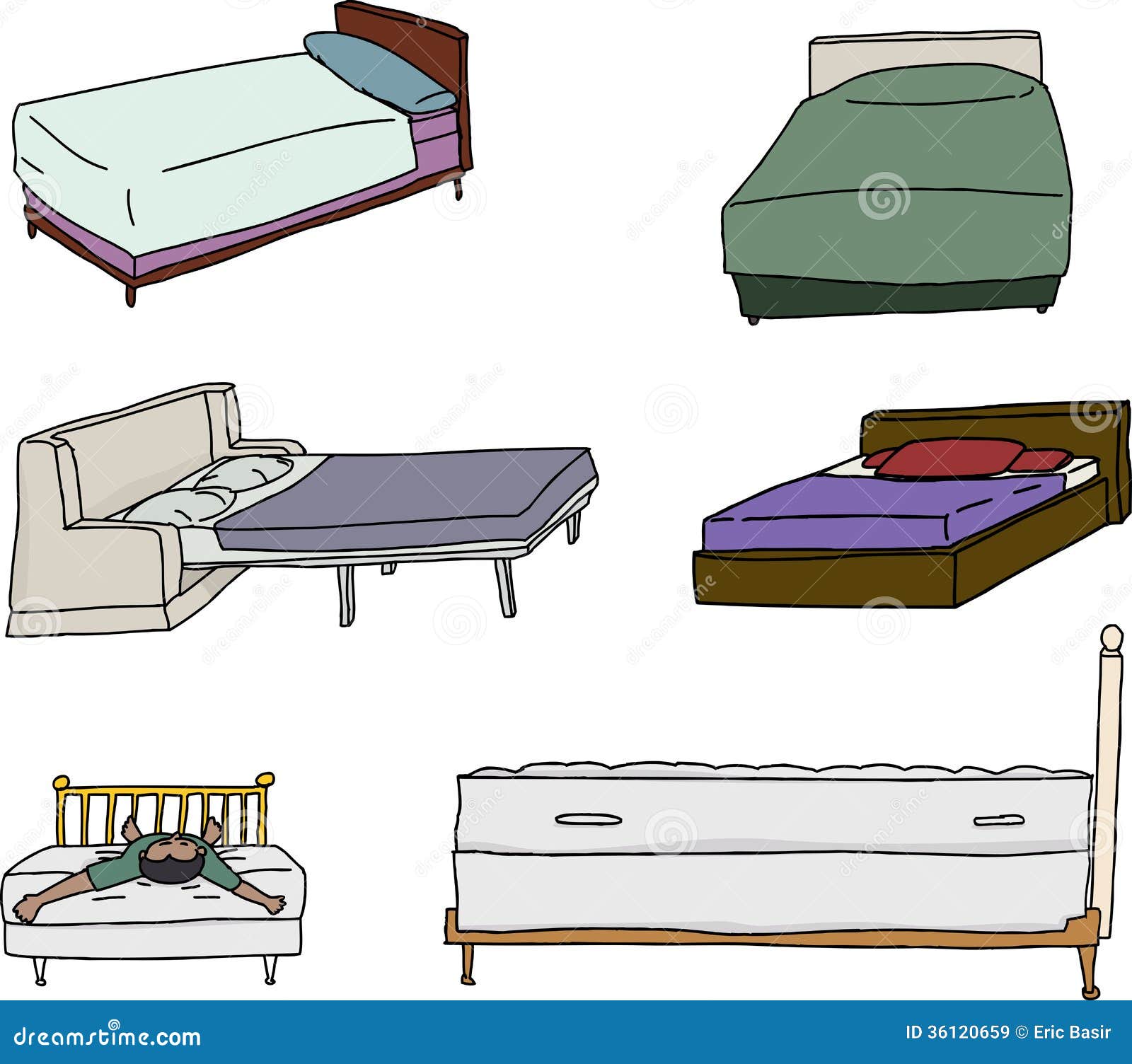 Various Bed Cartoons Royalty Free Stock Images - Image: 36120659