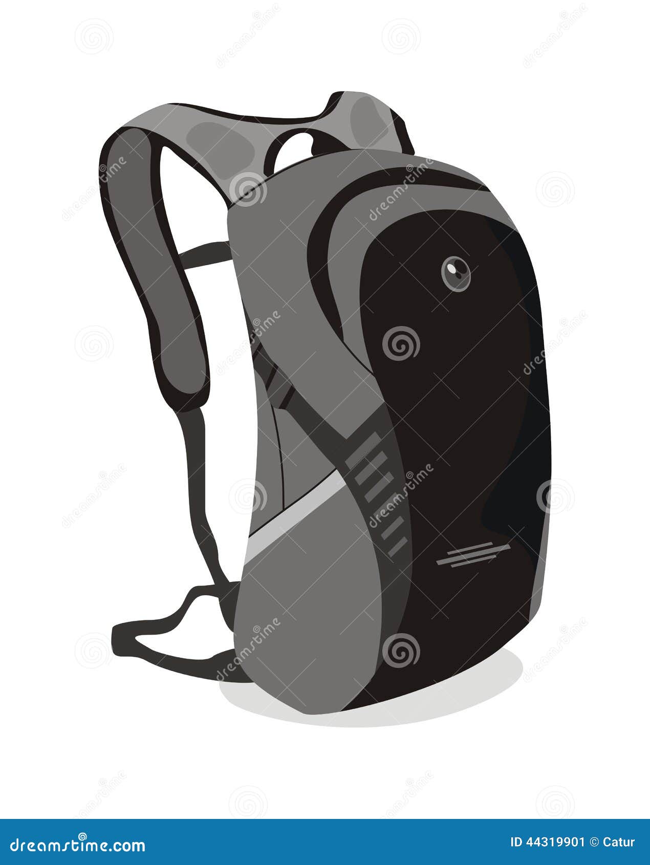 Isolated white vector backpack bag for school or college.