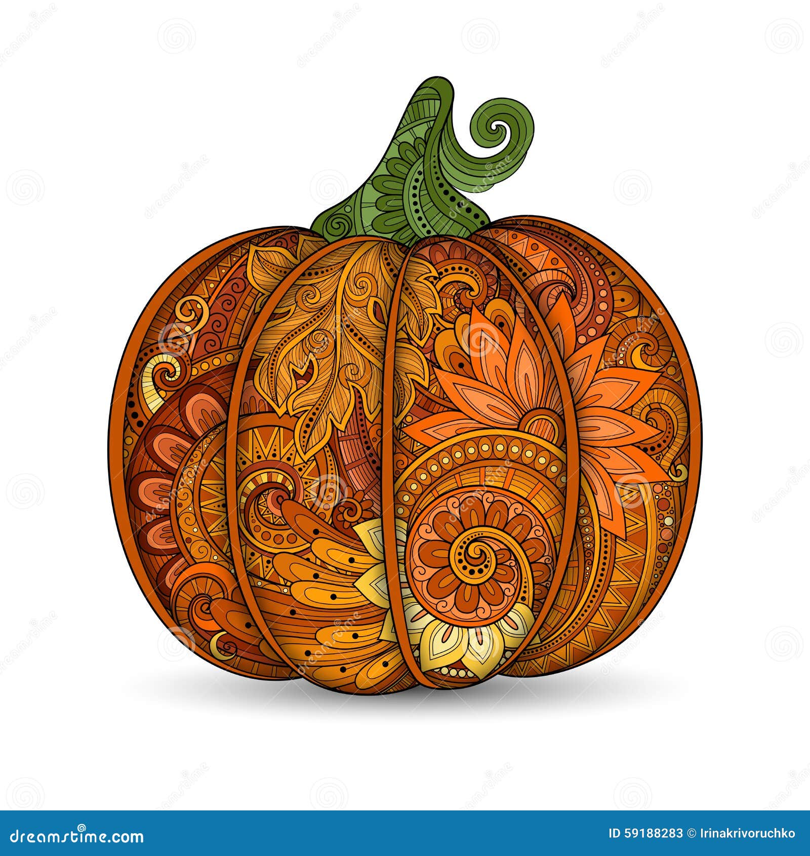 vector colored decorative pumpkin with beautiful pattern christmas decorations drawing