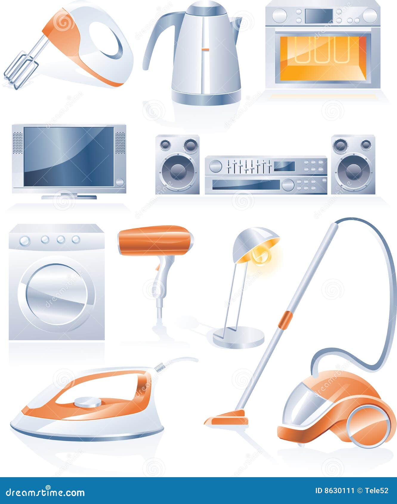 Vector Household Appliances Icons Stock Image - Image: 8630111