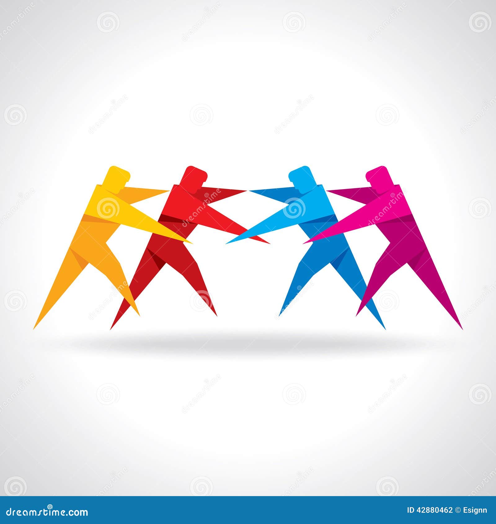 Teamwork Hugging People Around World Logo Vector Illustration