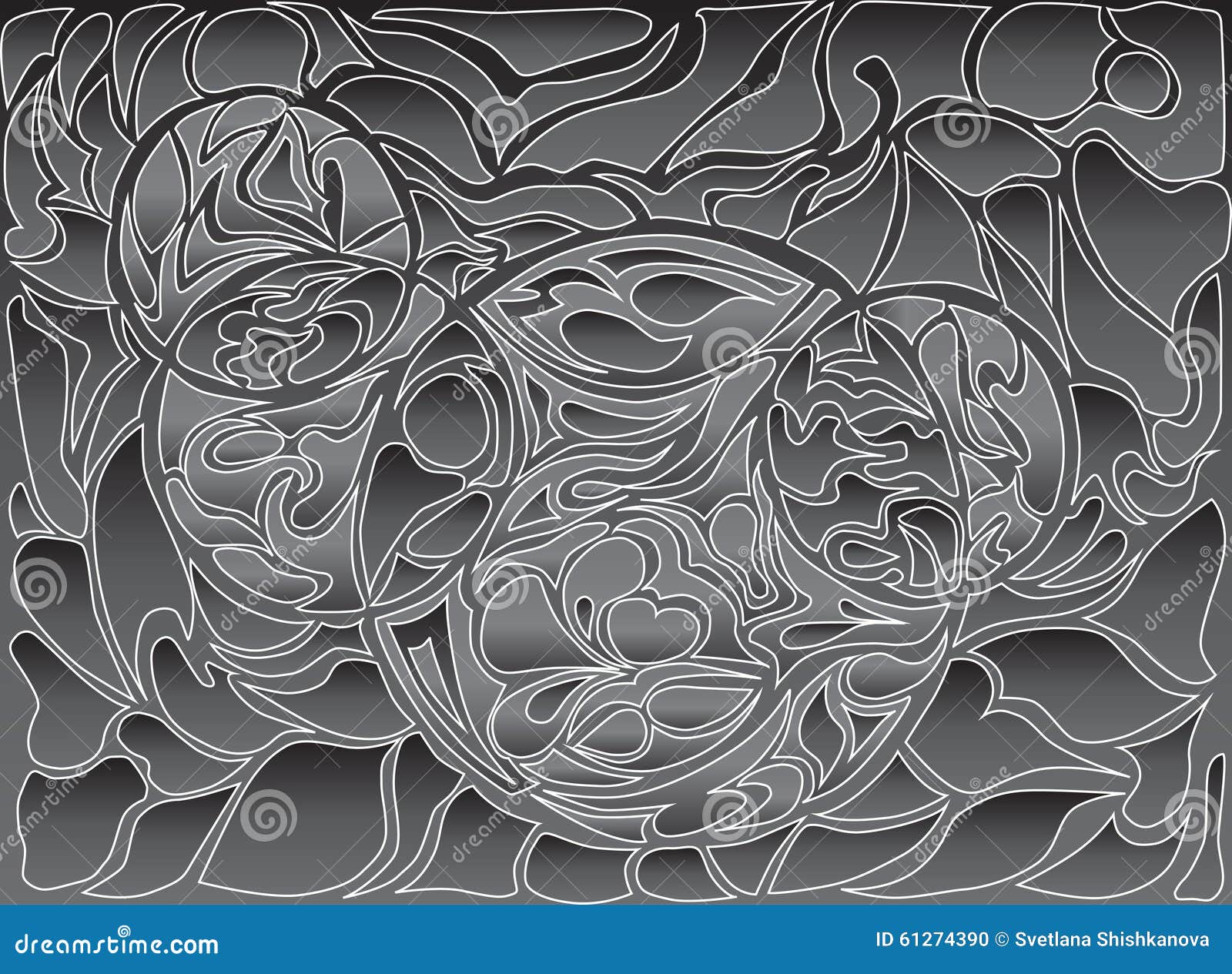 Drawing Lines With Gradients : Vector illustration of doodle rounds hand drawn pattern
