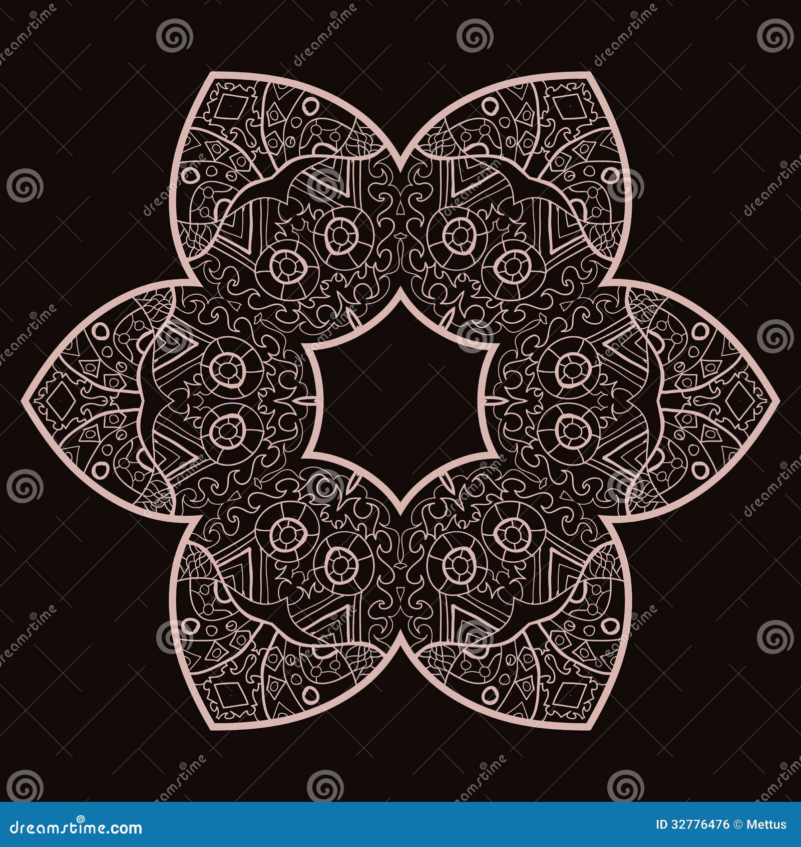 Vector mandala colorful oriental round lace design indian african 