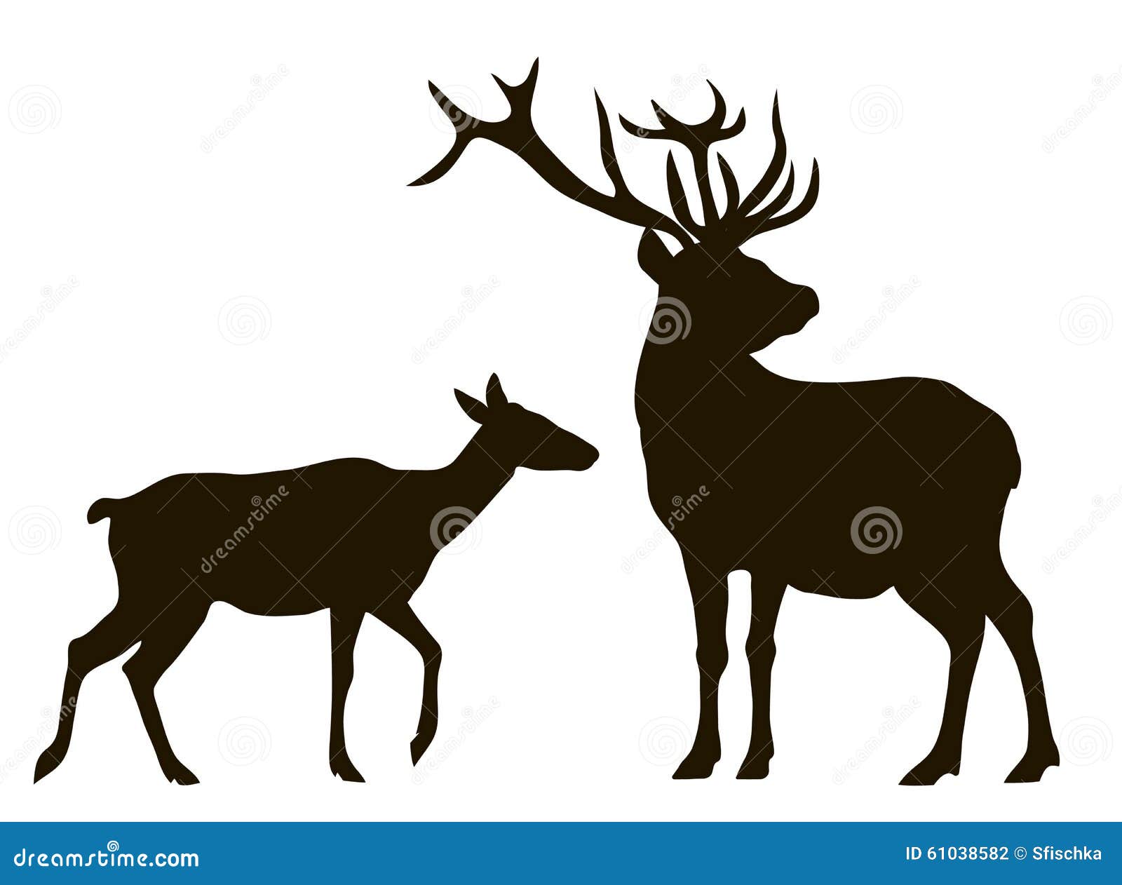 vector silhouette of a pair of deer stock vector image deer christmas cards