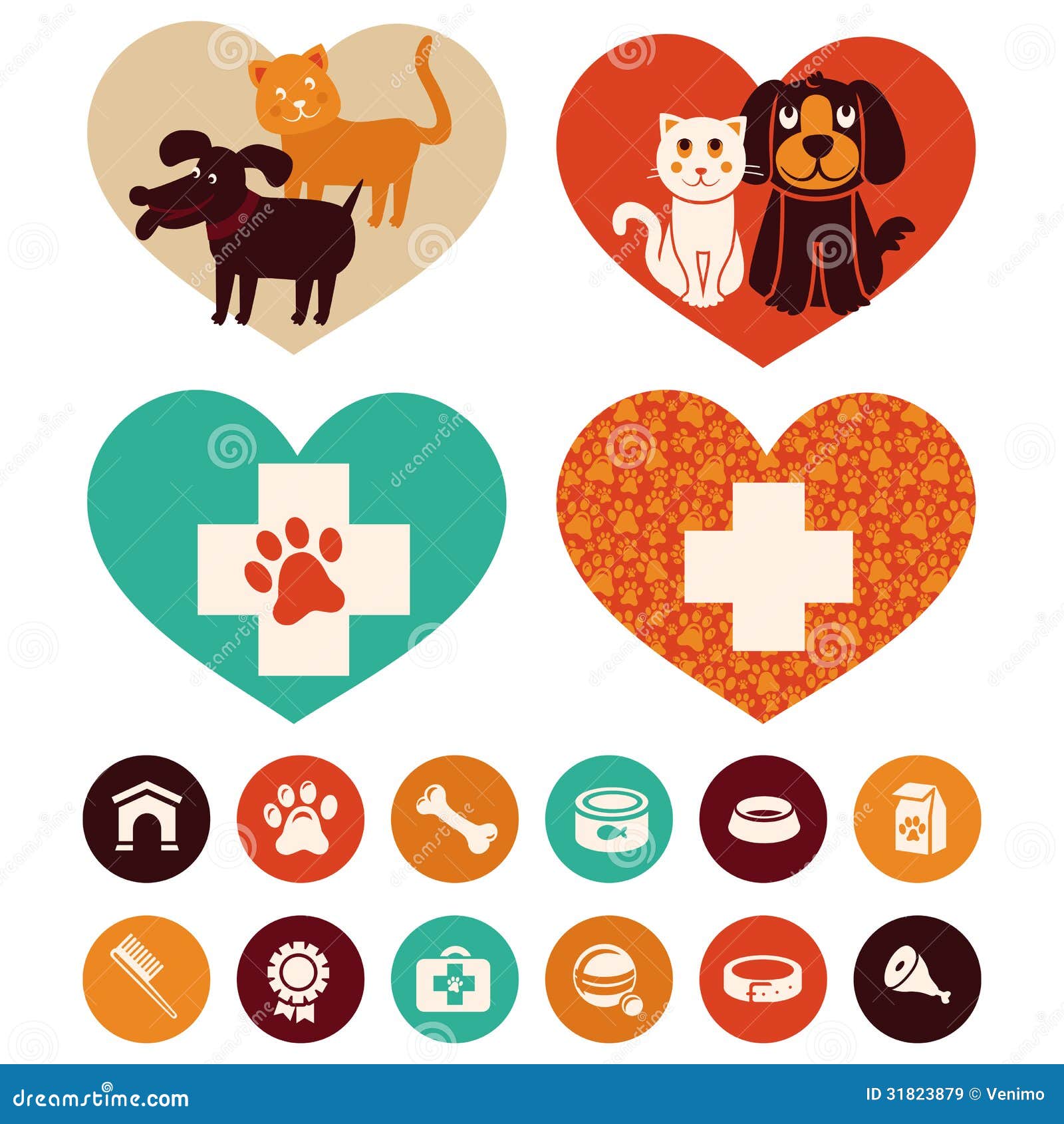 Vector Veterinary Emblems And Signs Royalty Free Stock ...
