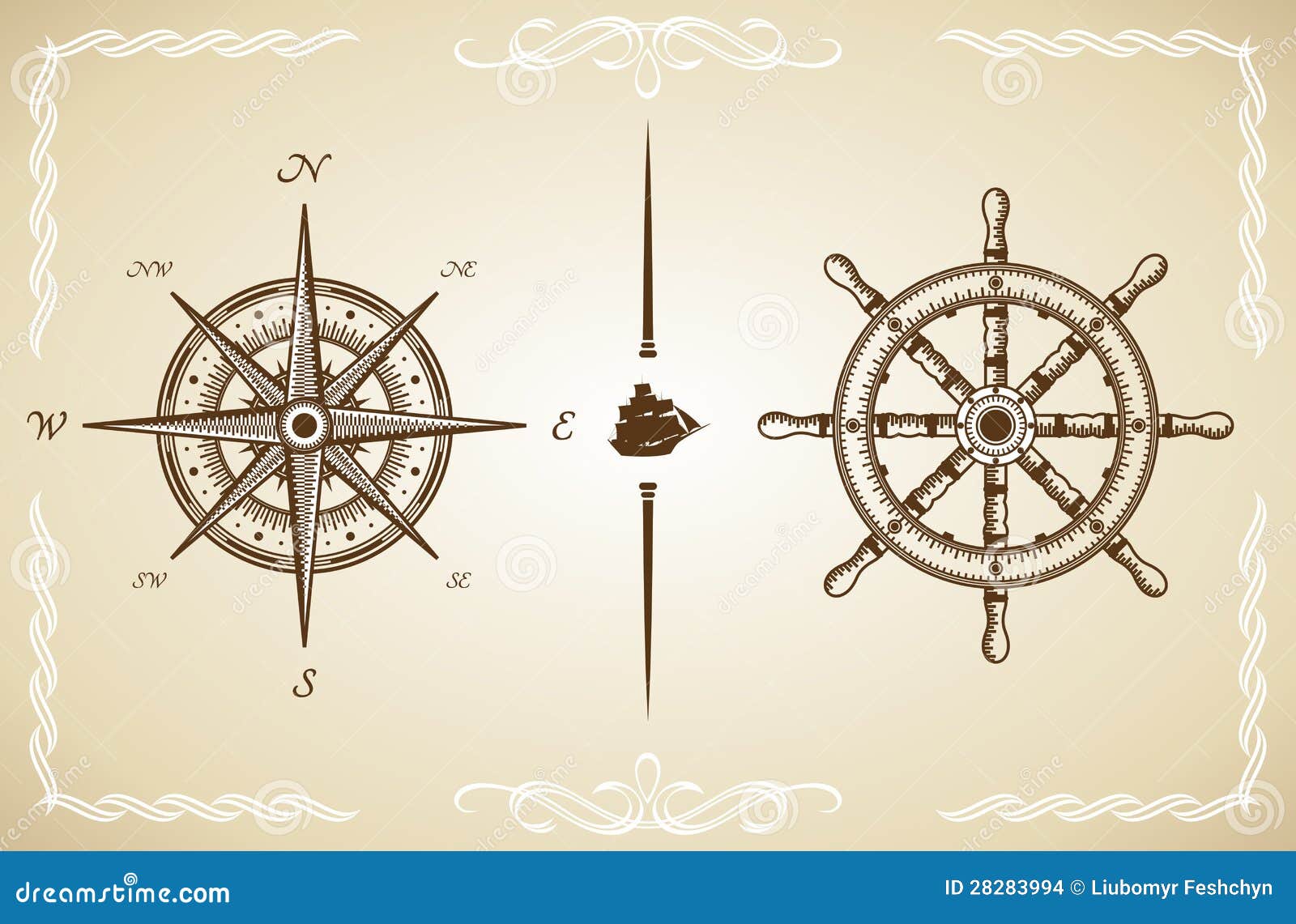 Old Compass Drawing Vector vintage compass and