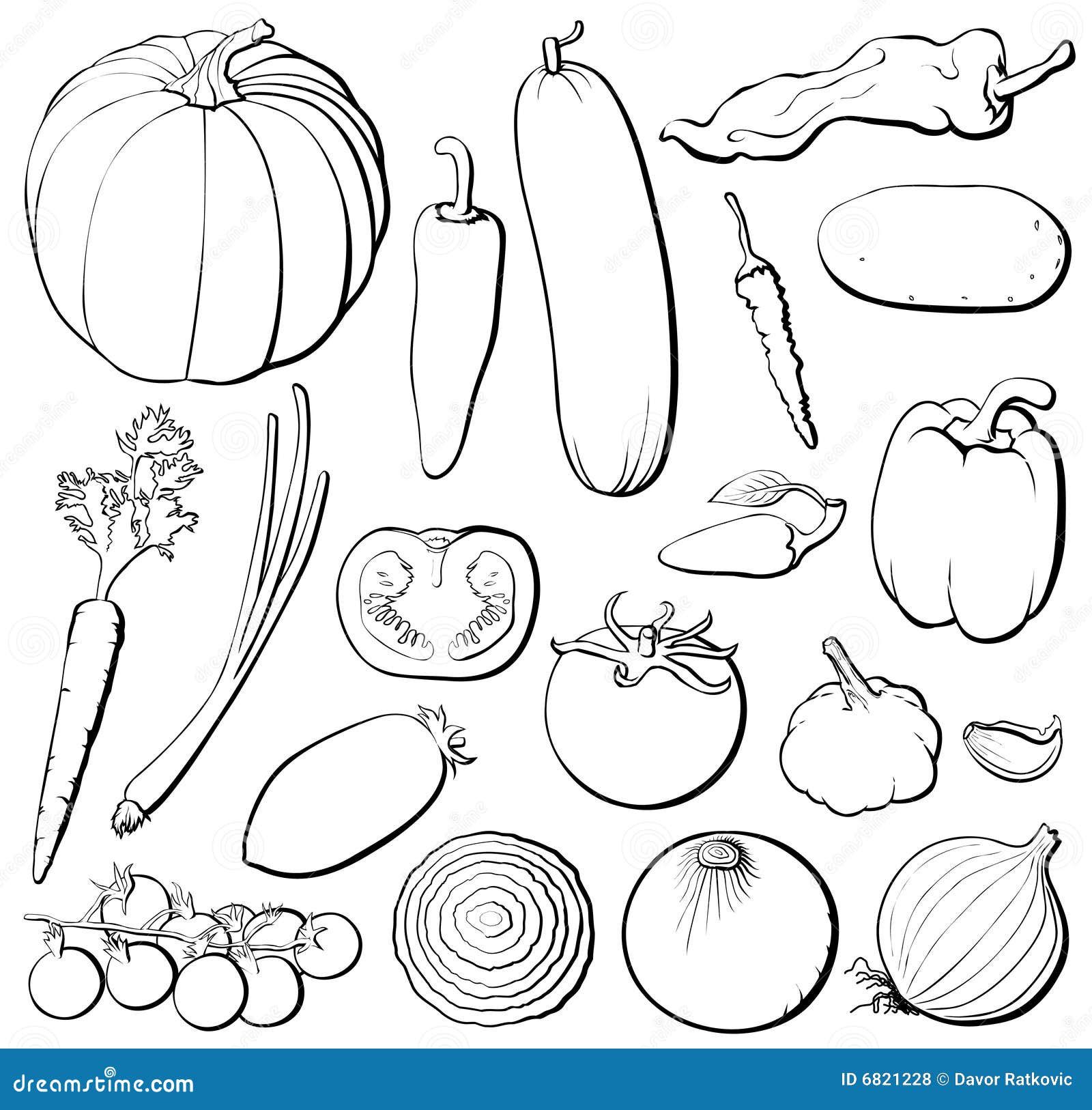free clipart vegetables black and white - photo #36