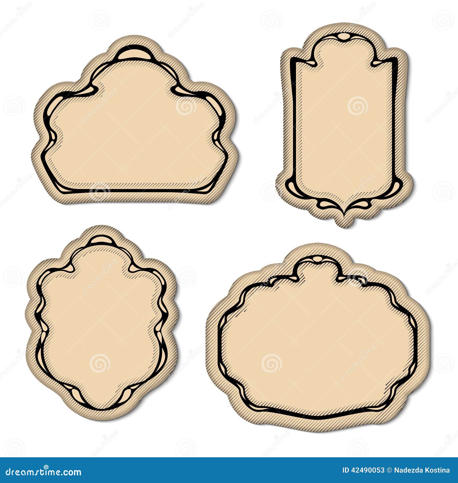 Vintage Engrave Art Deco Frame Set Stock Vector - Image: 42490053
