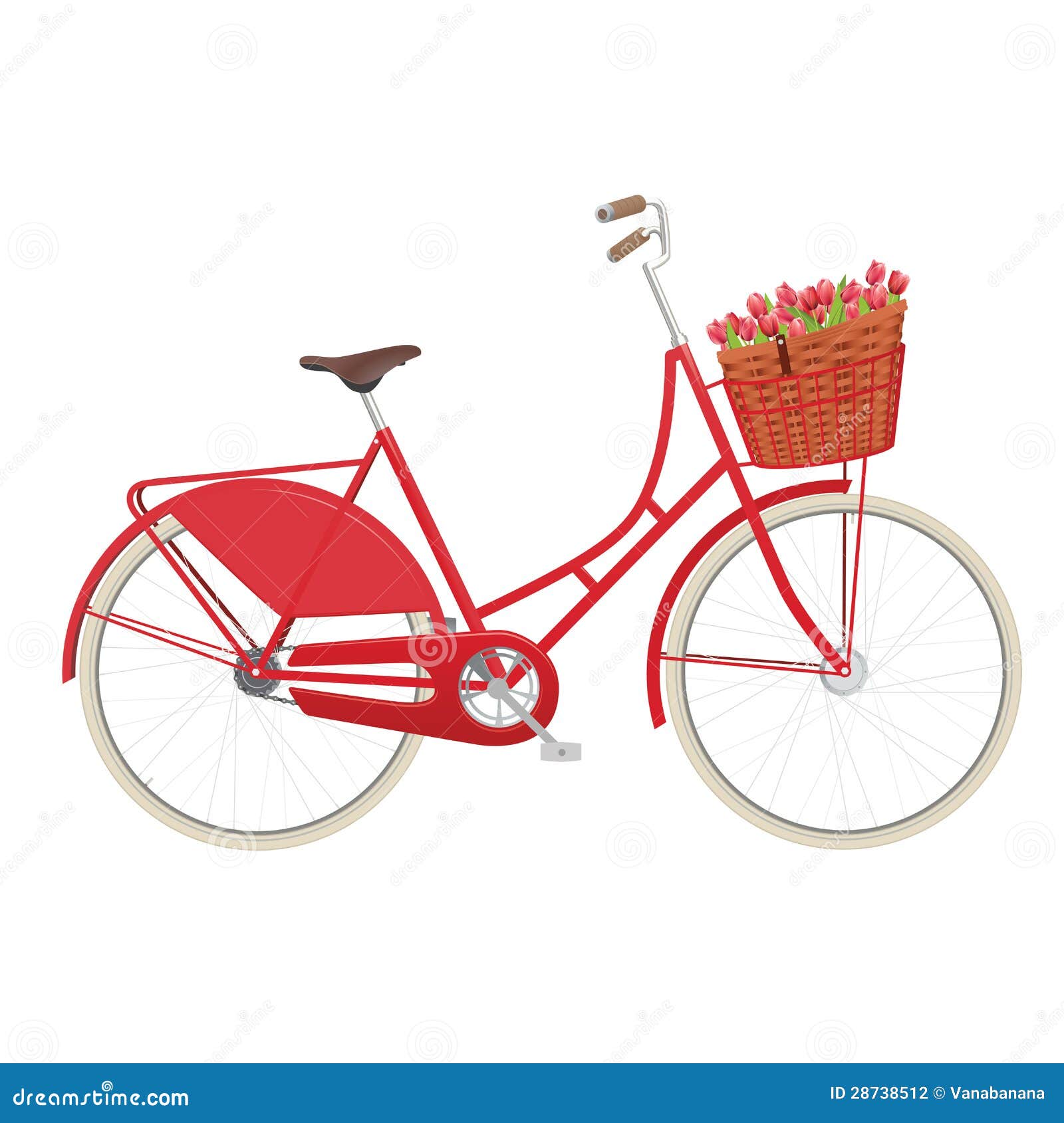 Bicycle With Basket Clip Art