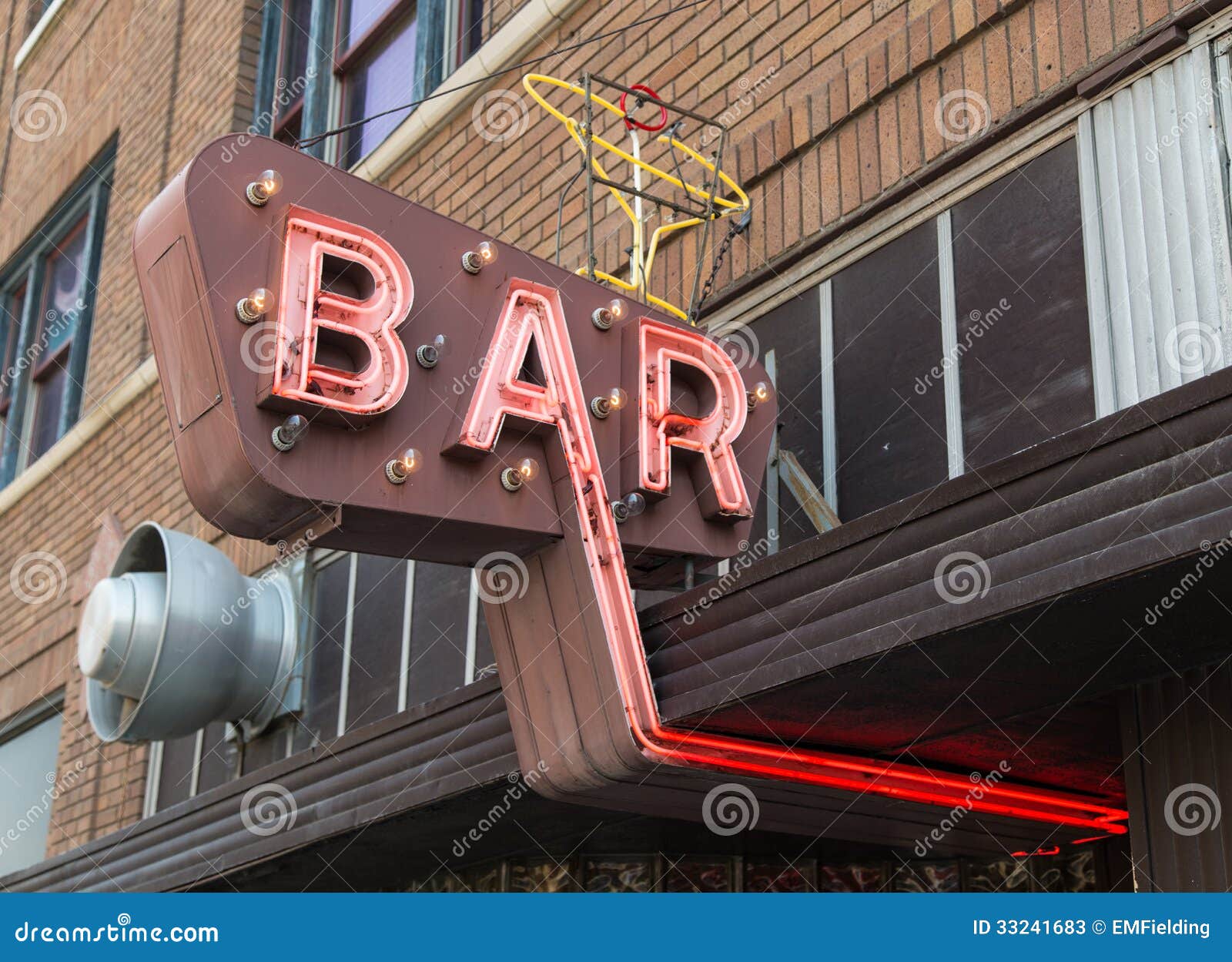 Vintage Neon Bar Sign Stock Photos - Image: 33241683