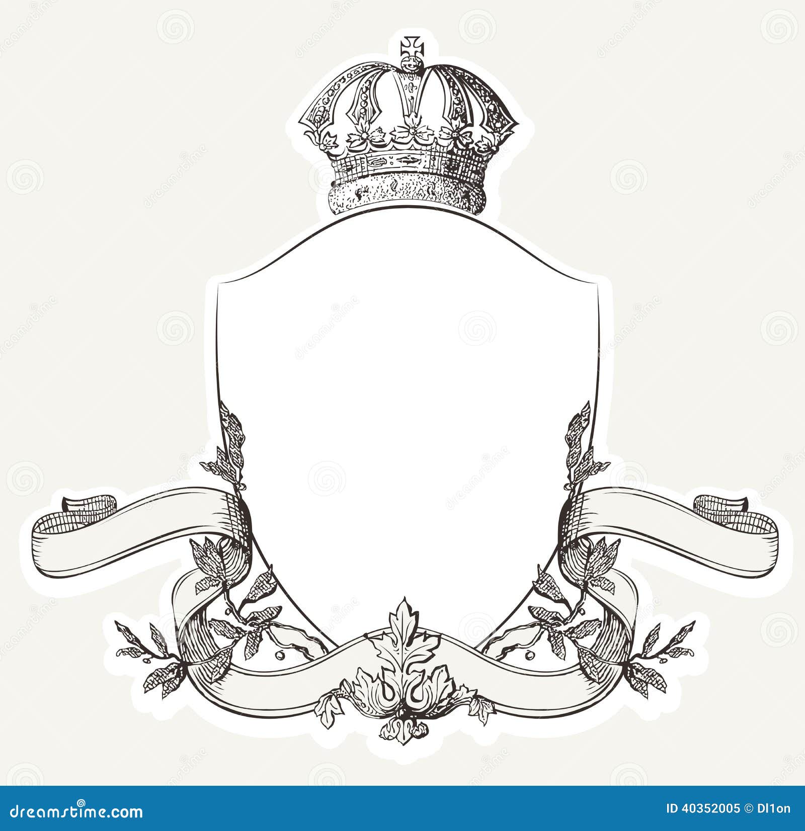 vintage royal crest shield crown banne vector heraldry banner 40352005