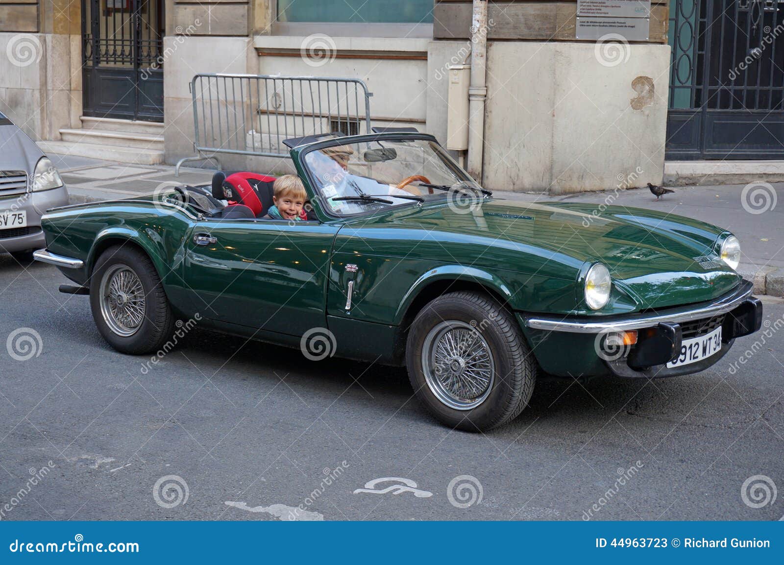 Photo of vintage british triumph sports car in paris france on 9/15/14 